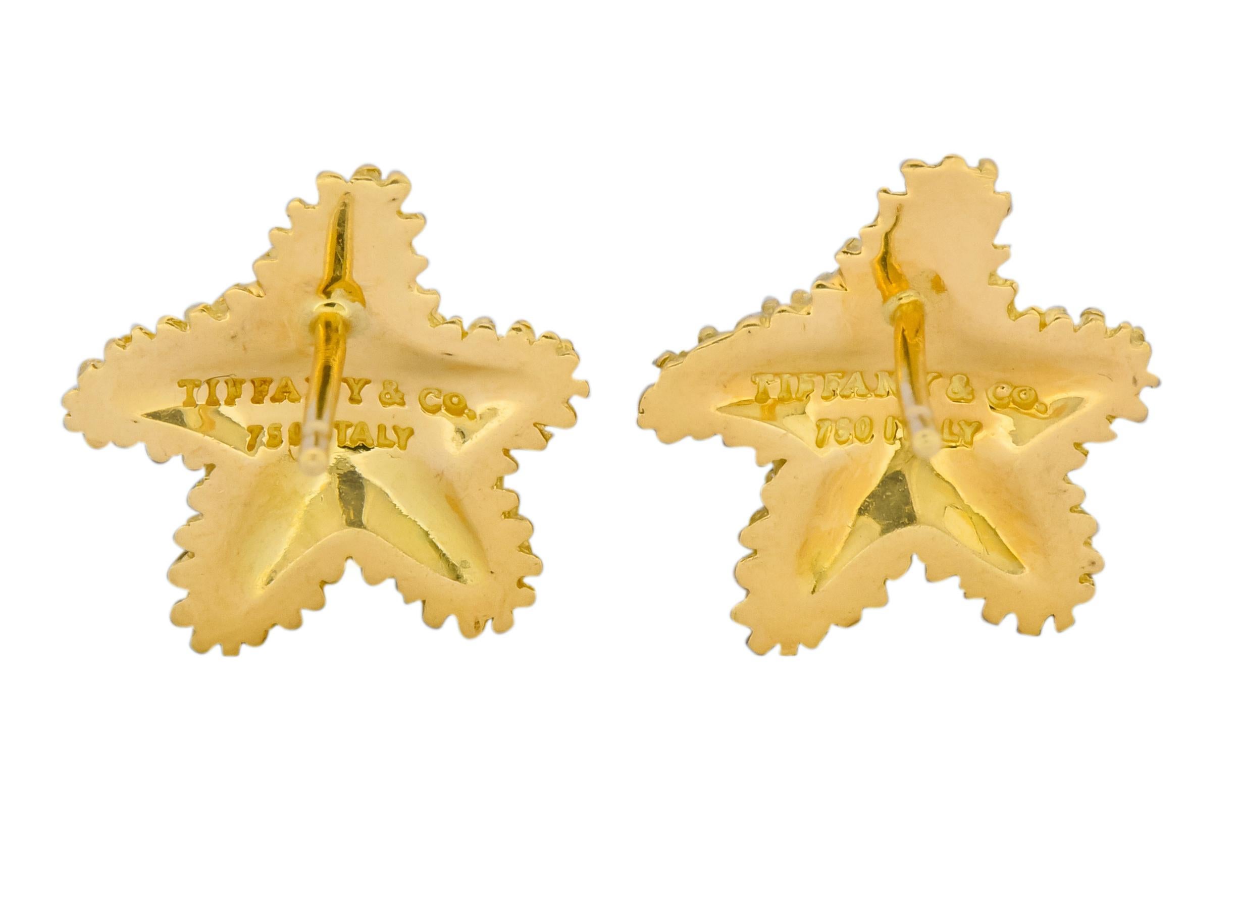 Tiffany & Co. 18 Karat Yellow Gold Starfish Stud Earrings 2