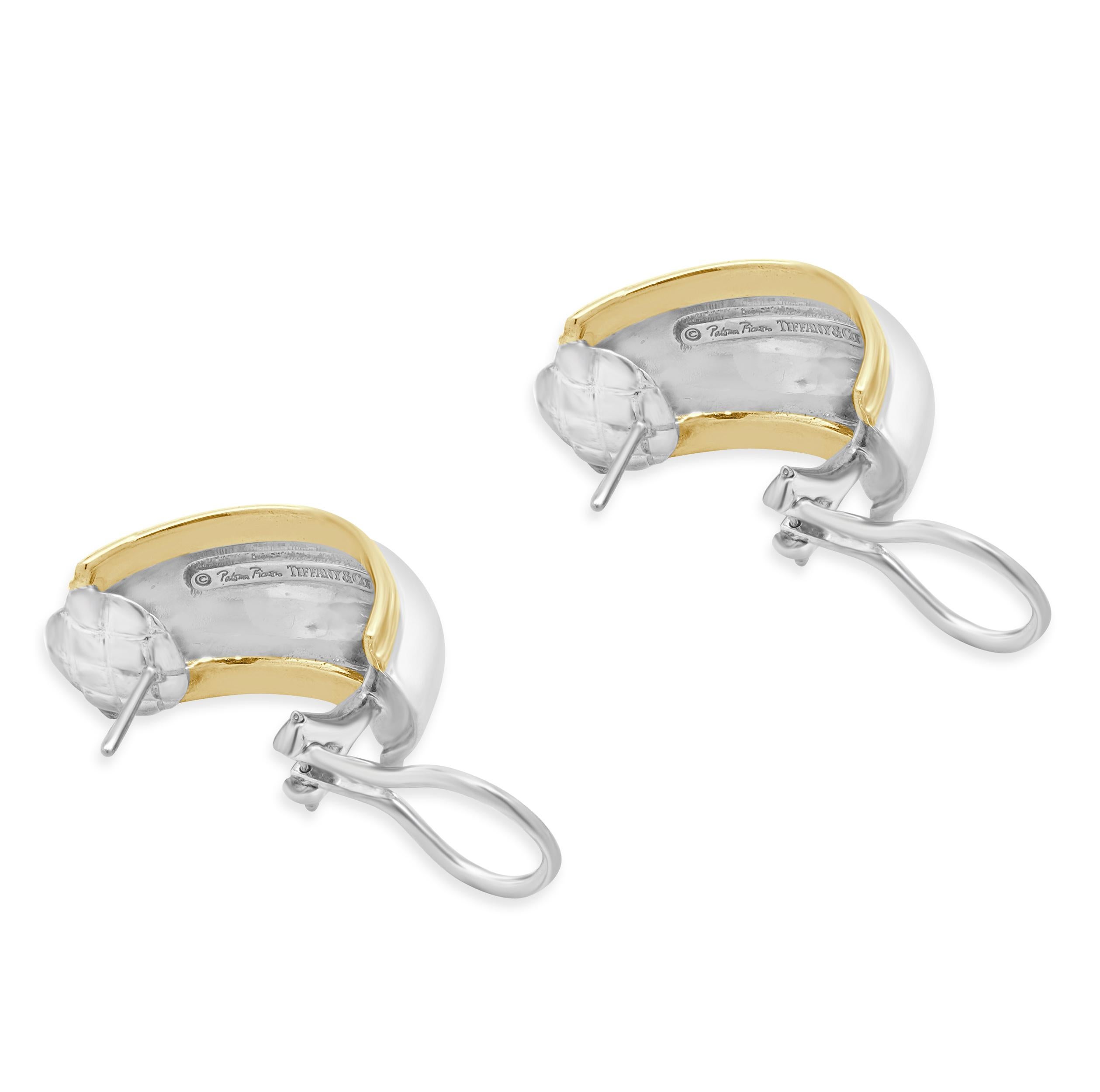 De las mujeres Pendientes Cúpula Tiffany & Co. de oro amarillo de 18 quilates y plata de ley en venta