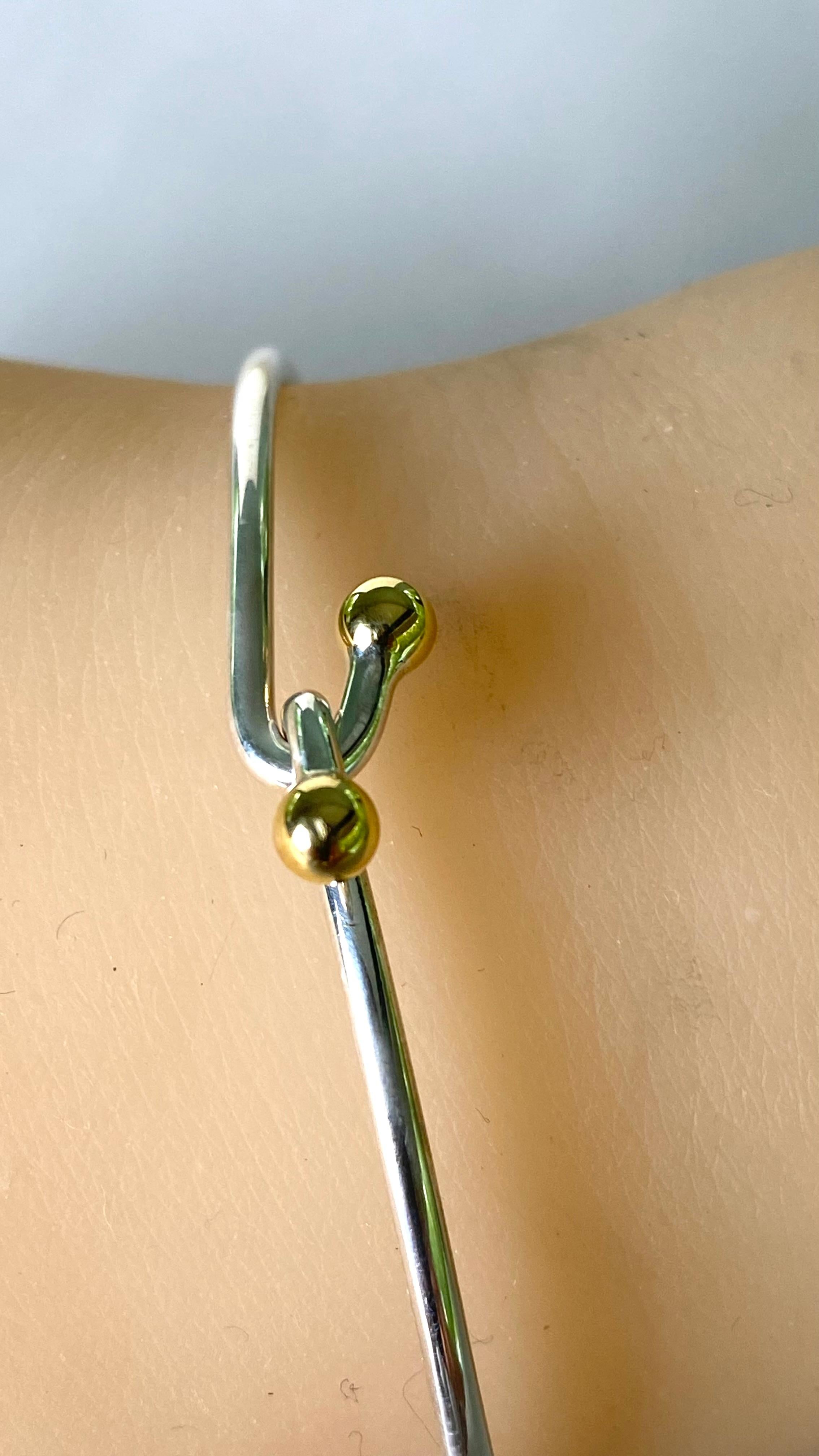 Tiffany Co 18 Karat Gelbgold Sterlingsilber Draht-Hakenarmband 4