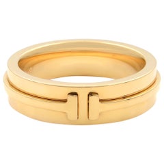 Tiffany & Co. 18 Karat Yellow Gold T Two Narrow Band Ring