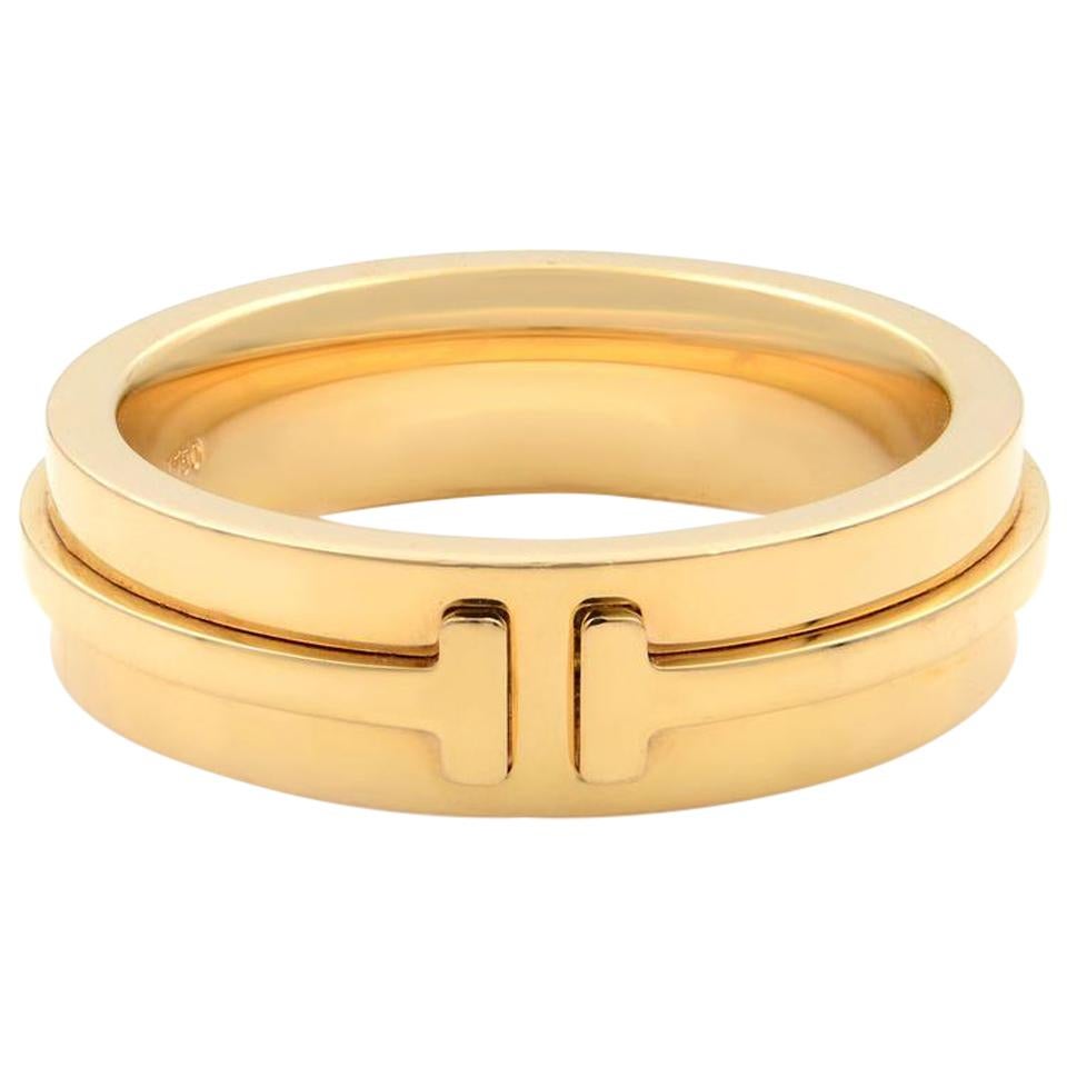 Tiffany & Co. 18 Karat Yellow Gold T Wide Unisex Ring