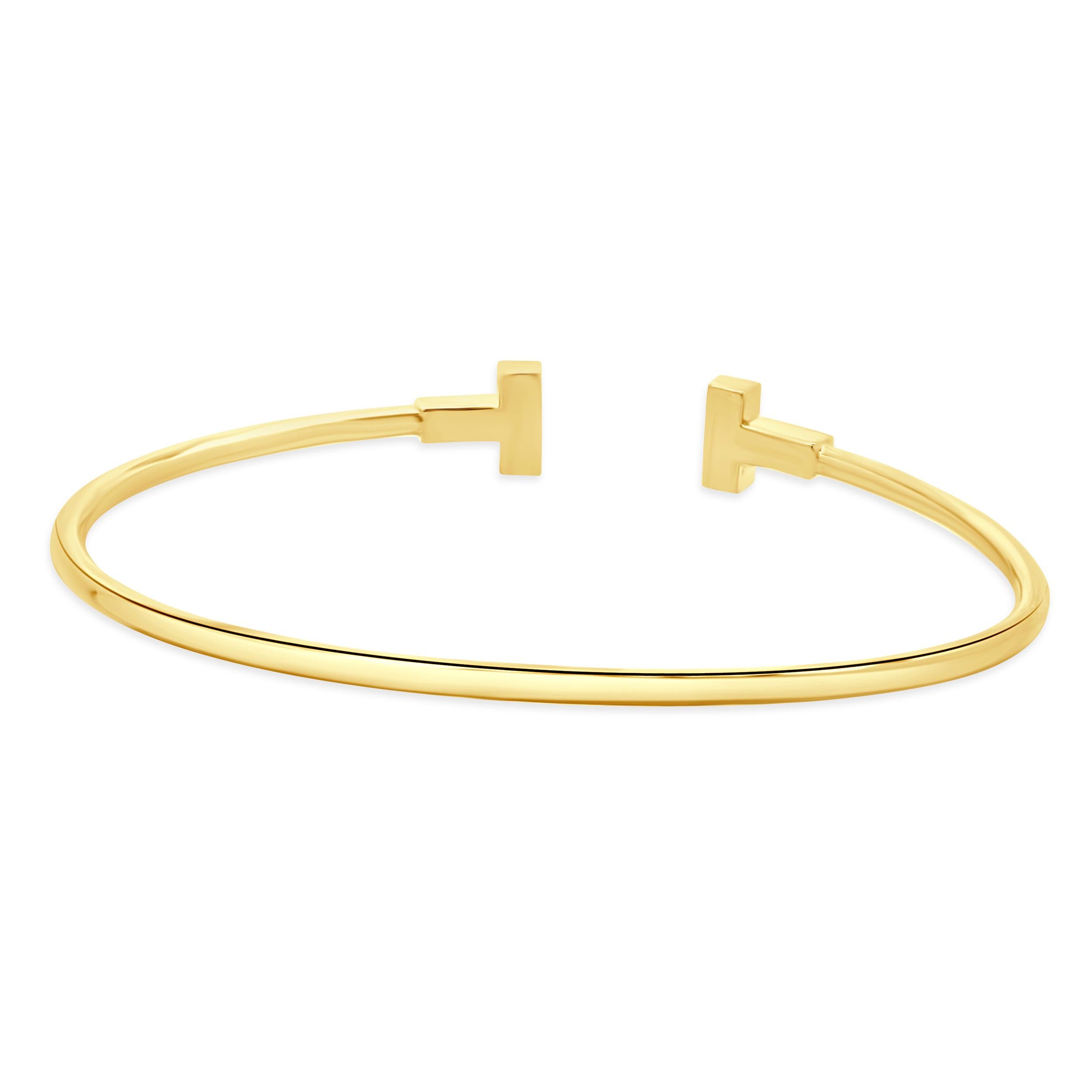 Tiffany & Co. 18 Karat Gelbgold T-Draht-Armband im Zustand „Hervorragend“ in Scottsdale, AZ