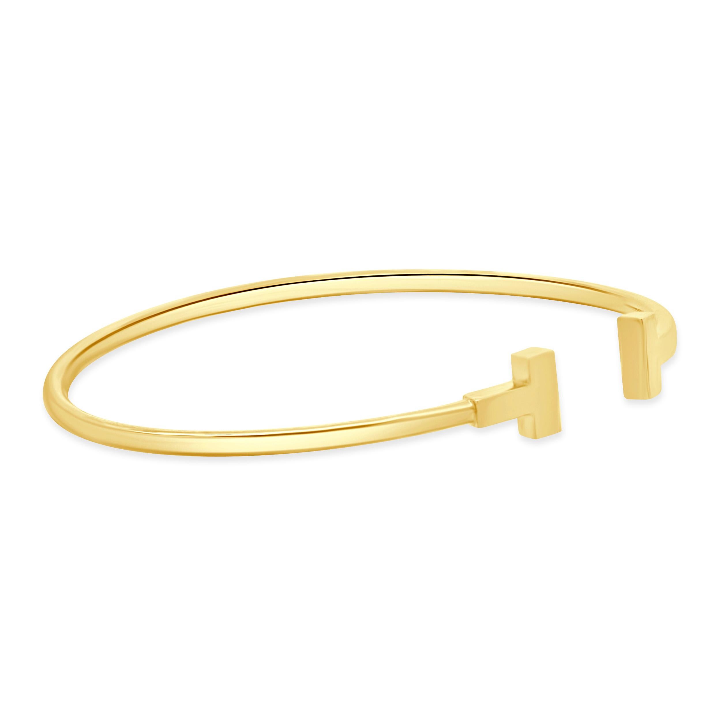 Tiffany & Co. 18 Karat Gelbgold T-Draht-Armband Damen