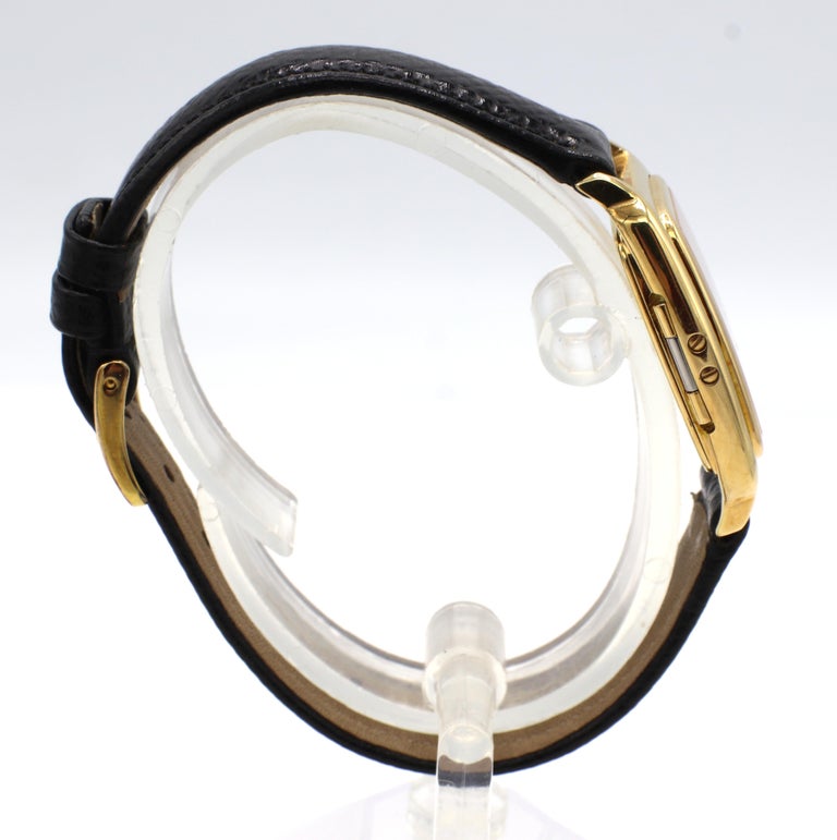 Tiffany and Co. 18 Karat Yellow Gold Tank Dual Time Zone Watch L203 at ...