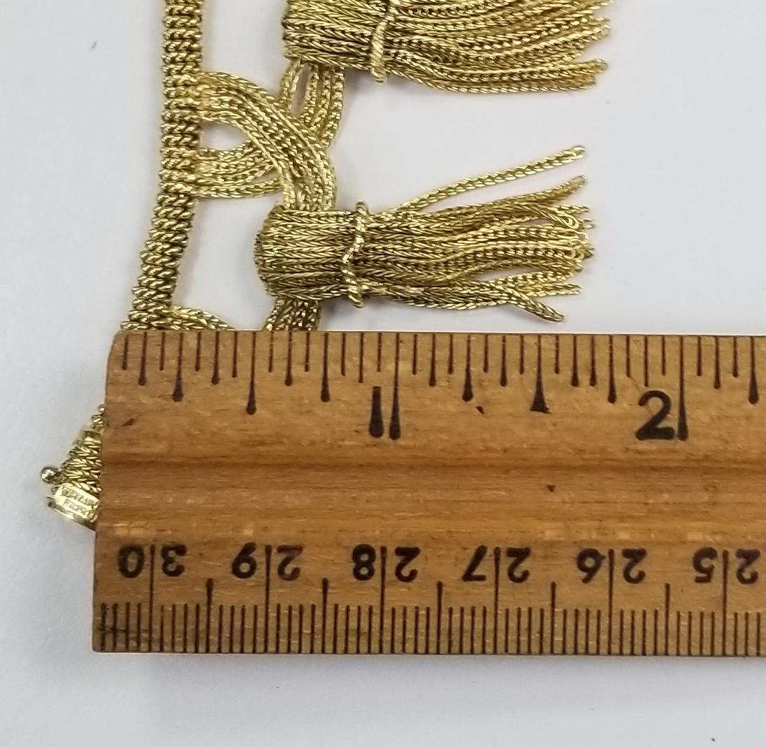 18 Karat Yellow Gold Tassel Necklace inspire by Tiffany & Co.  4