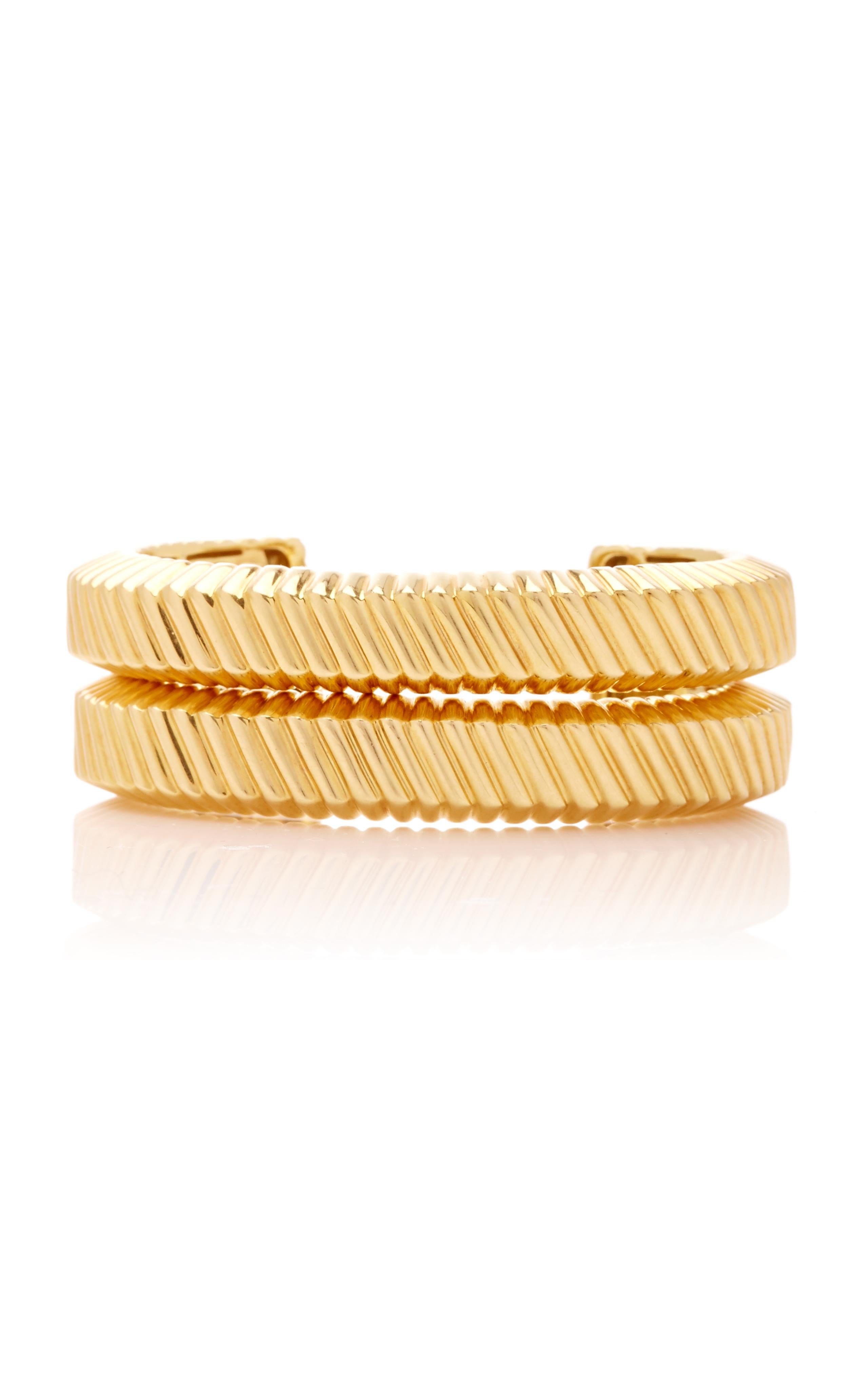 Tiffany & Co. 18 Karat Yellow Gold Textured Cuffs In Excellent Condition In QLD , AU