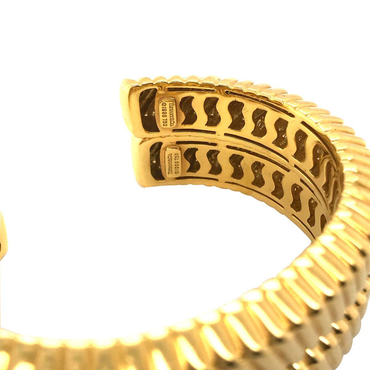 Tiffany & Co. 18 Karat Yellow Gold Textured Cuffs 7