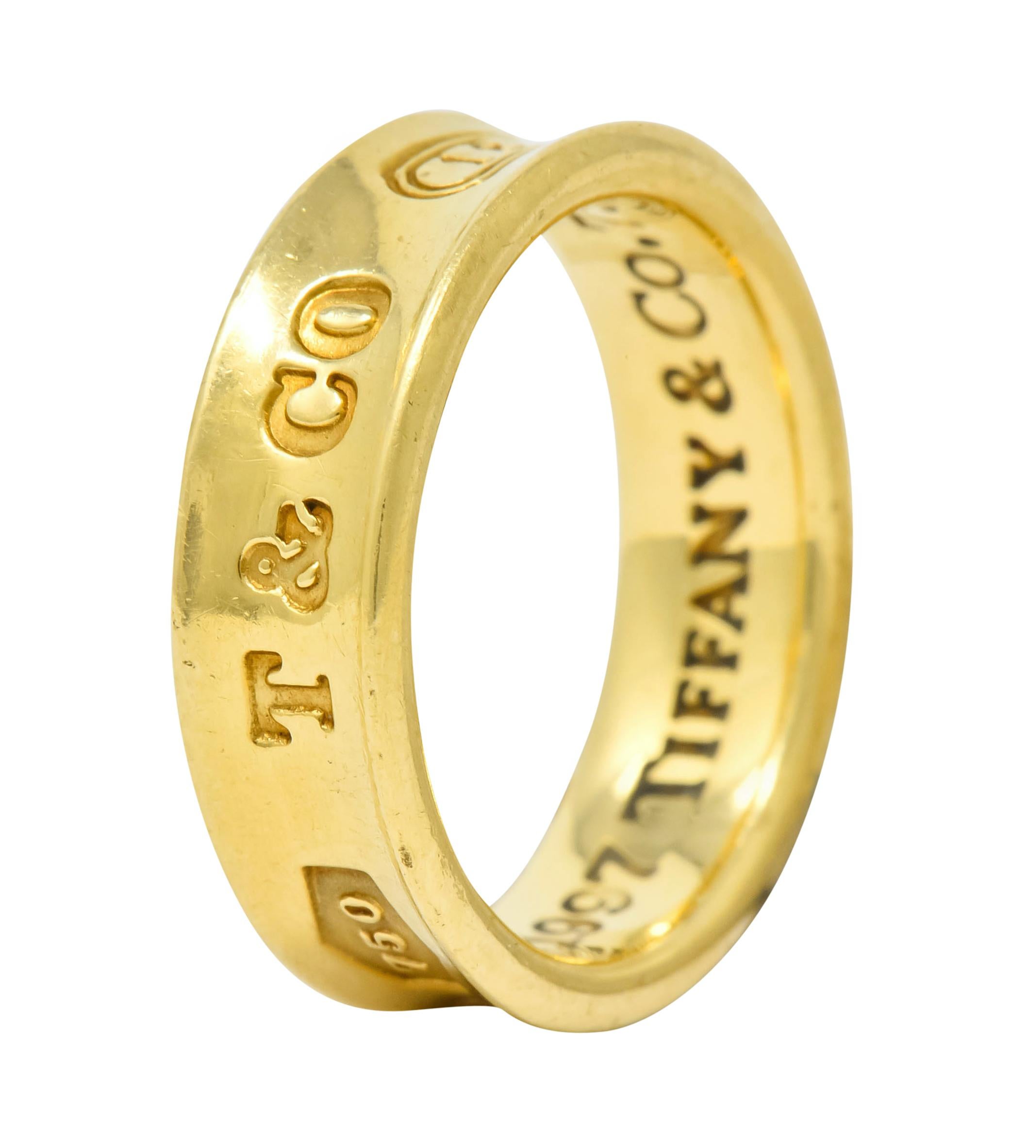 Tiffany & Co. 18 Karat Yellow Gold Tiffany 1837 Band Ring 2