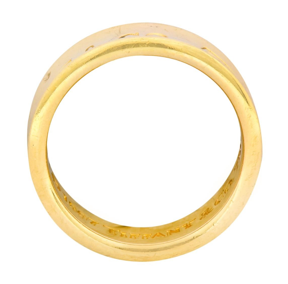 Contemporary Tiffany & Co. 18 Karat Yellow Gold Tiffany 1837 Band Ring