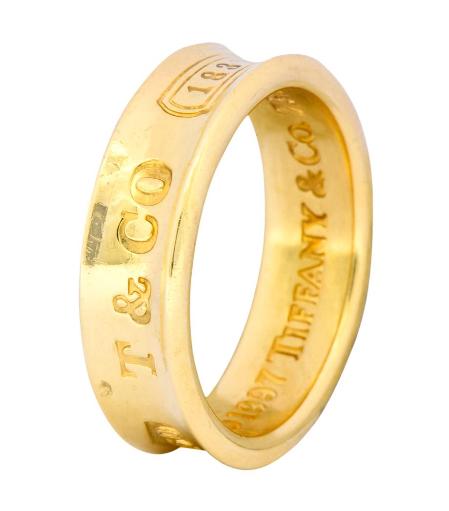 Tiffany & Co. 18 Karat Yellow Gold Tiffany 1837 Band Ring In Excellent Condition In Philadelphia, PA