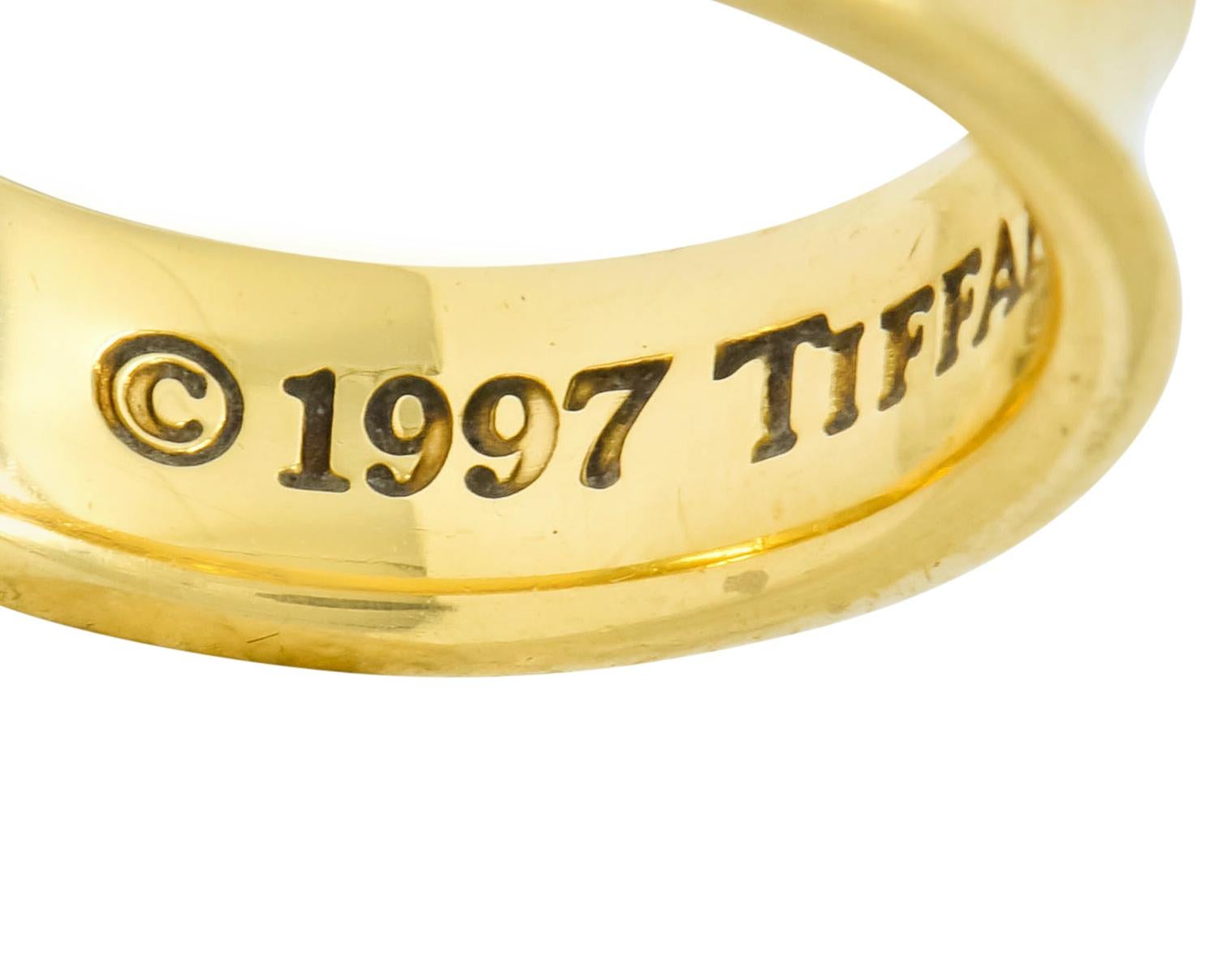 Tiffany & Co. 18 Karat Yellow Gold Tiffany 1837 Band Ring In Excellent Condition In Philadelphia, PA