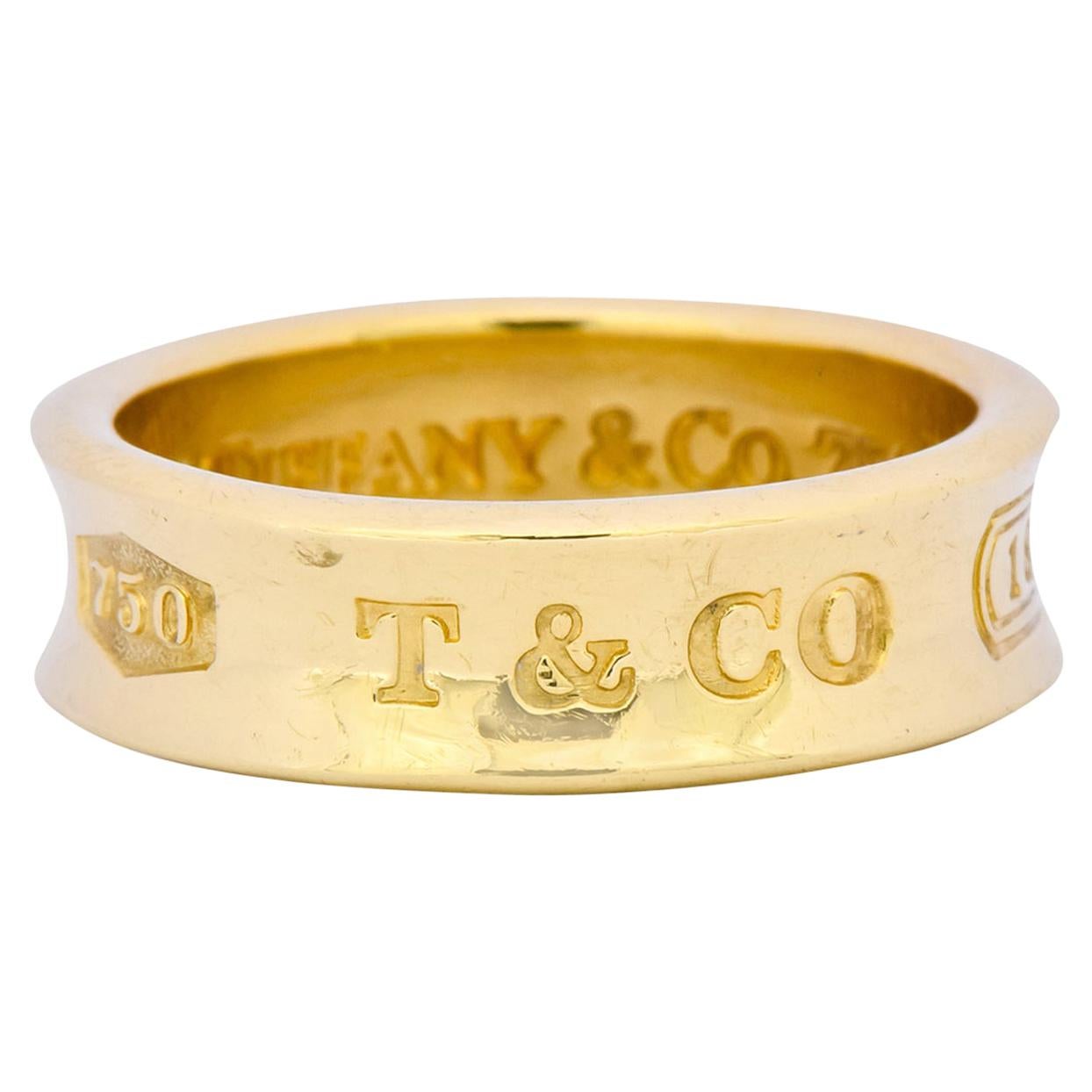 Tiffany & Co. 18 Karat Yellow Gold Tiffany 1837 Band Ring