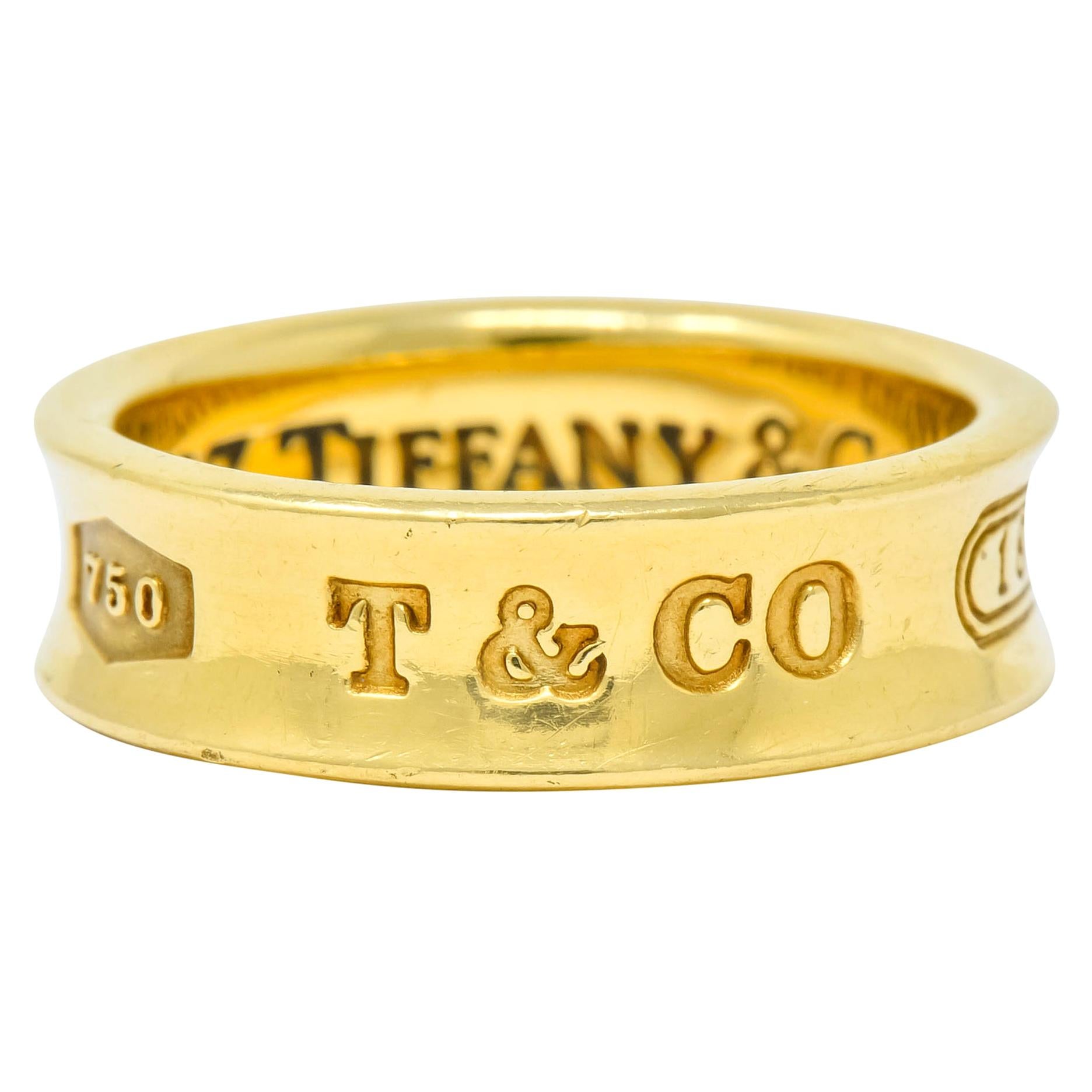 Tiffany & Co. 18 Karat Yellow Gold Tiffany 1837 Band Ring