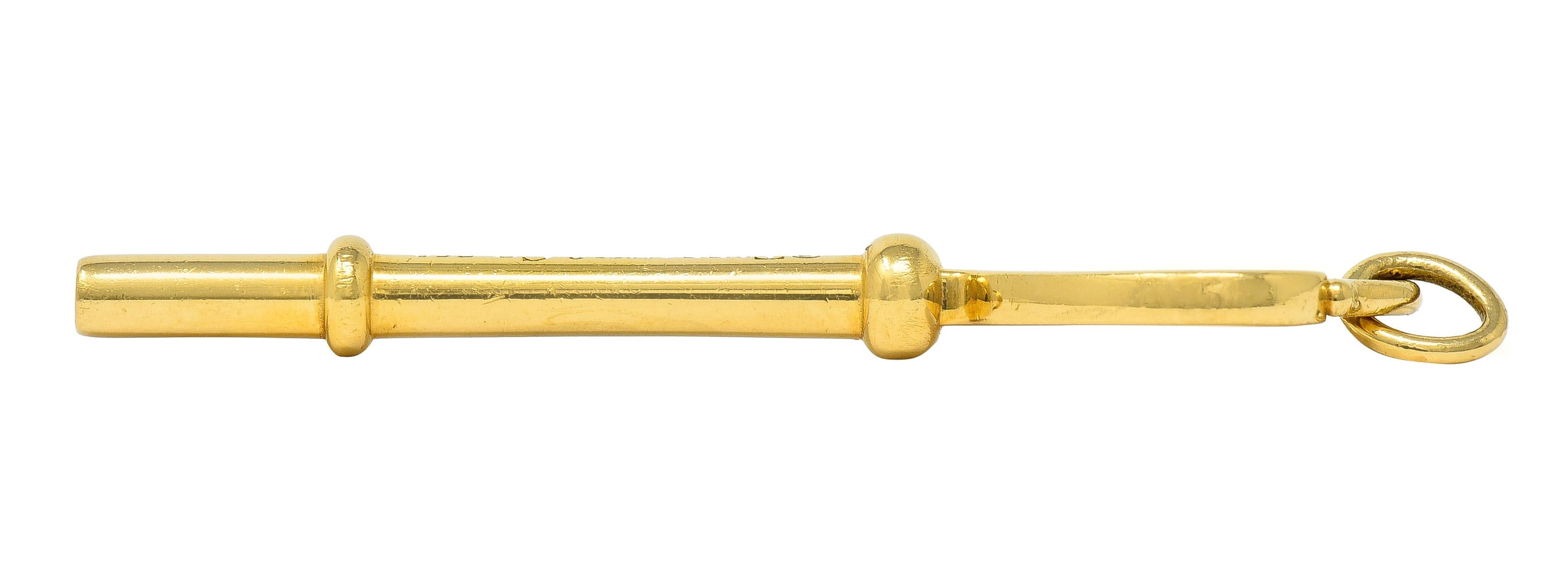 Tiffany & Co. 18 Karat Yellow Gold Tiffany Heart Key Pendant 4
