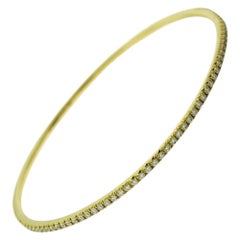 Tiffany & Co. 18 Karat Yellow Gold Tiffany Metro Diamond Bracelet Bangle