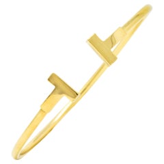 Tiffany & Co. 18 Karat Yellow Gold Tiffany T Flexible Cuff Bracelet