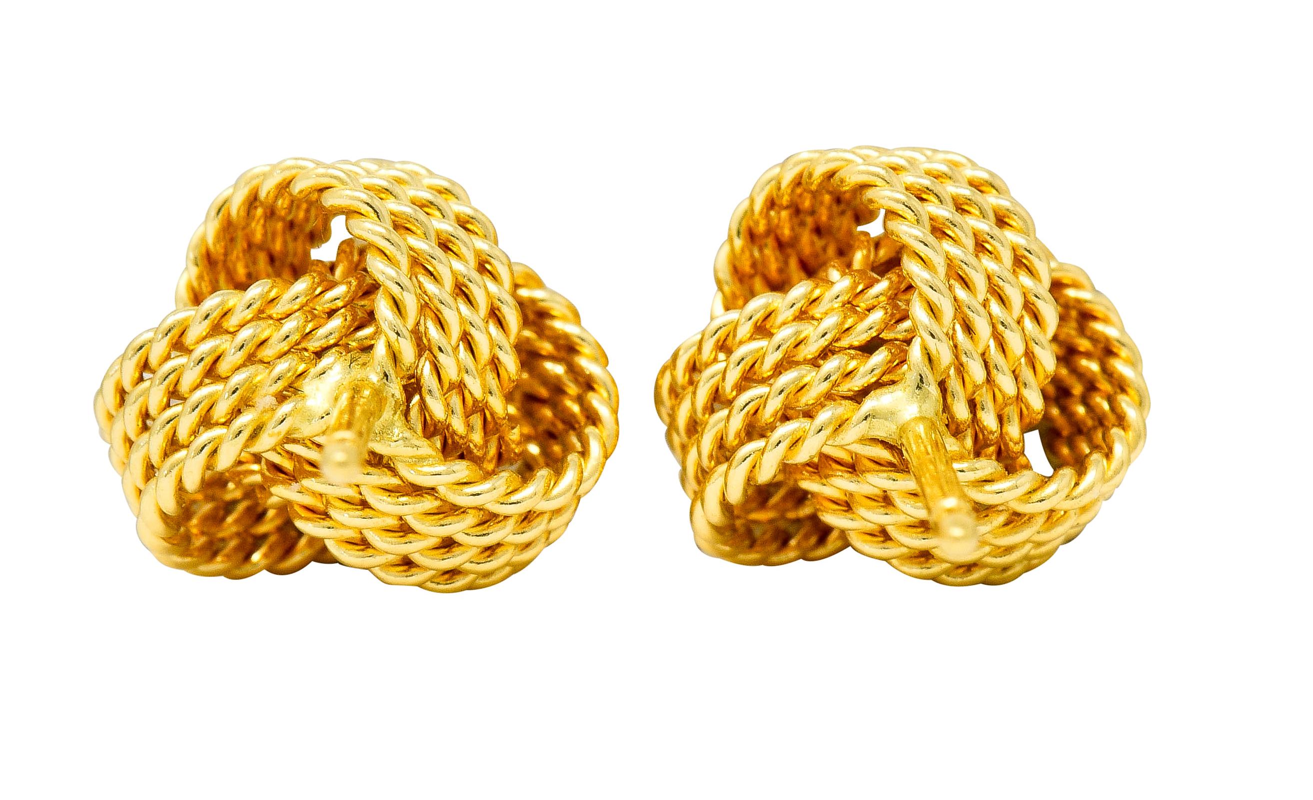 Contemporary Tiffany & Co. 18 Karat Yellow Gold Tiffany Twist Knot Stud Earrings
