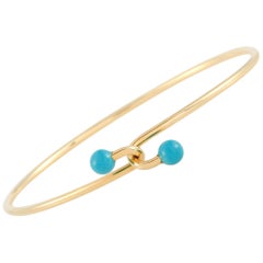 Tiffany & Co. 18 Karat Yellow Gold Turquoise Bracelet