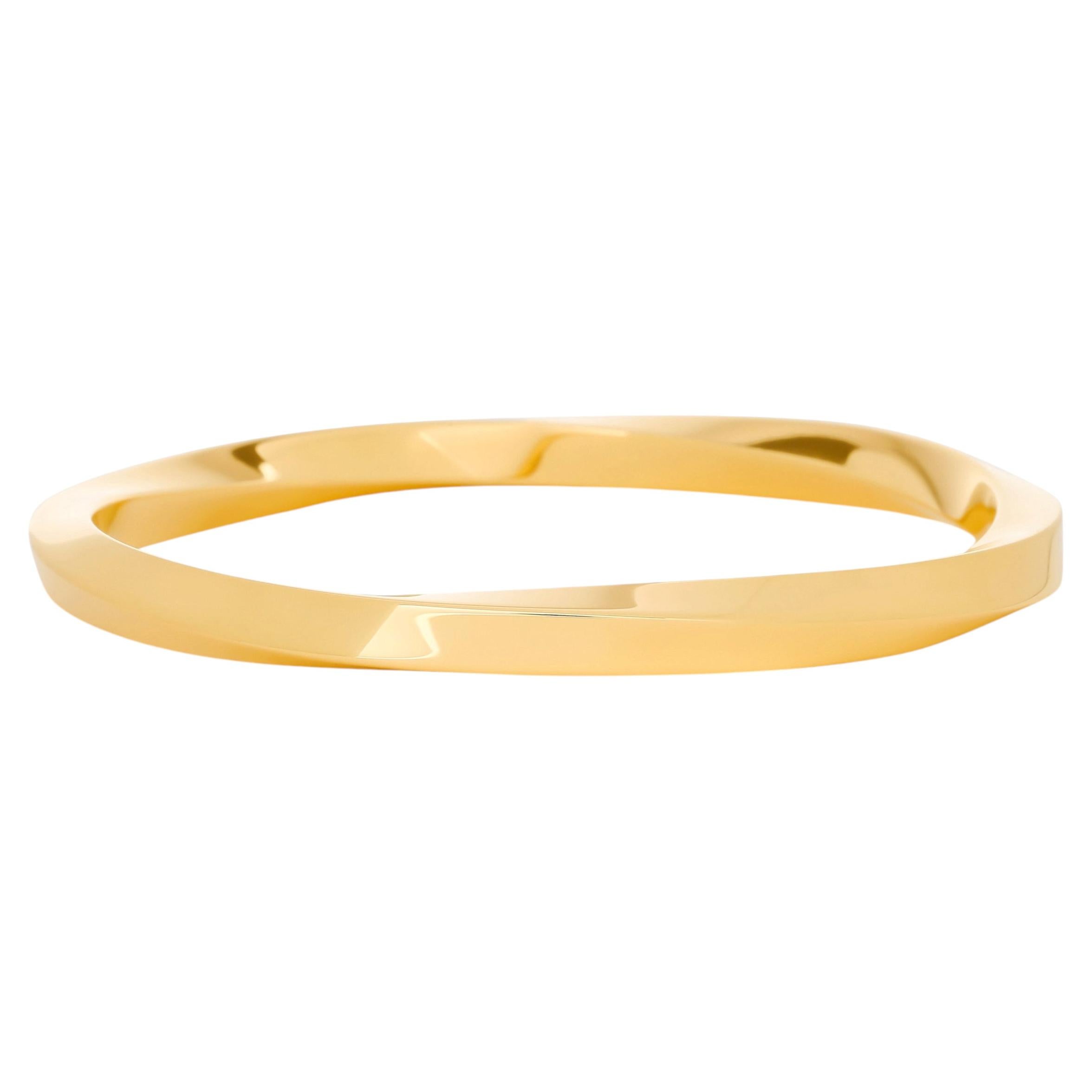 Tiffany & Co. 18 Karat Yellow Gold Twisted Bangle Bracelet For Sale