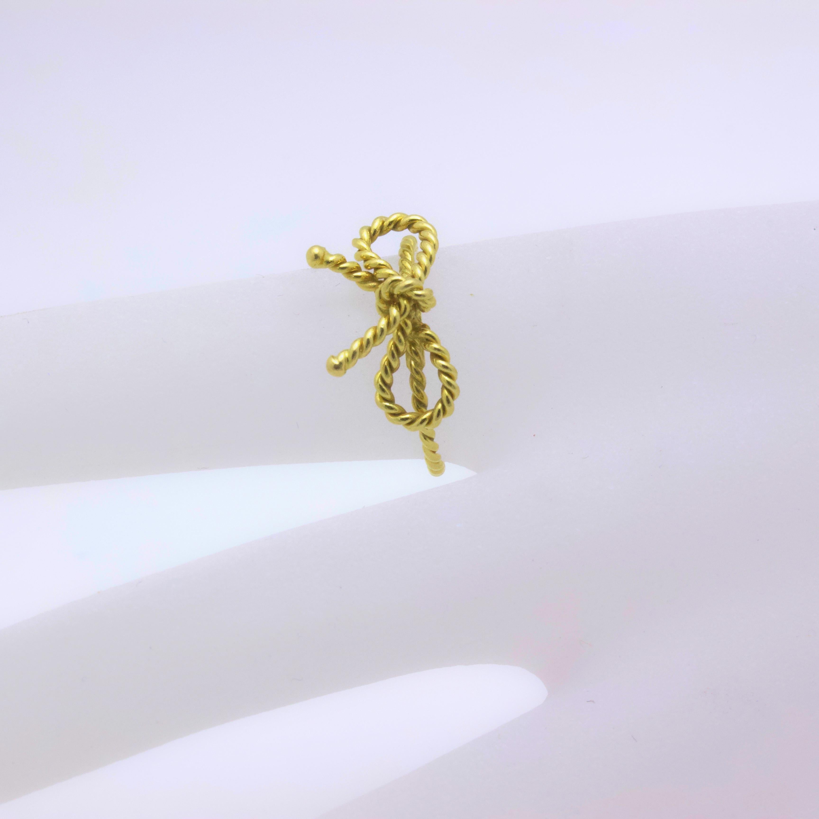 Tiffany & Co. 18 Karat Yellow Gold Twisted Bow Ring 3