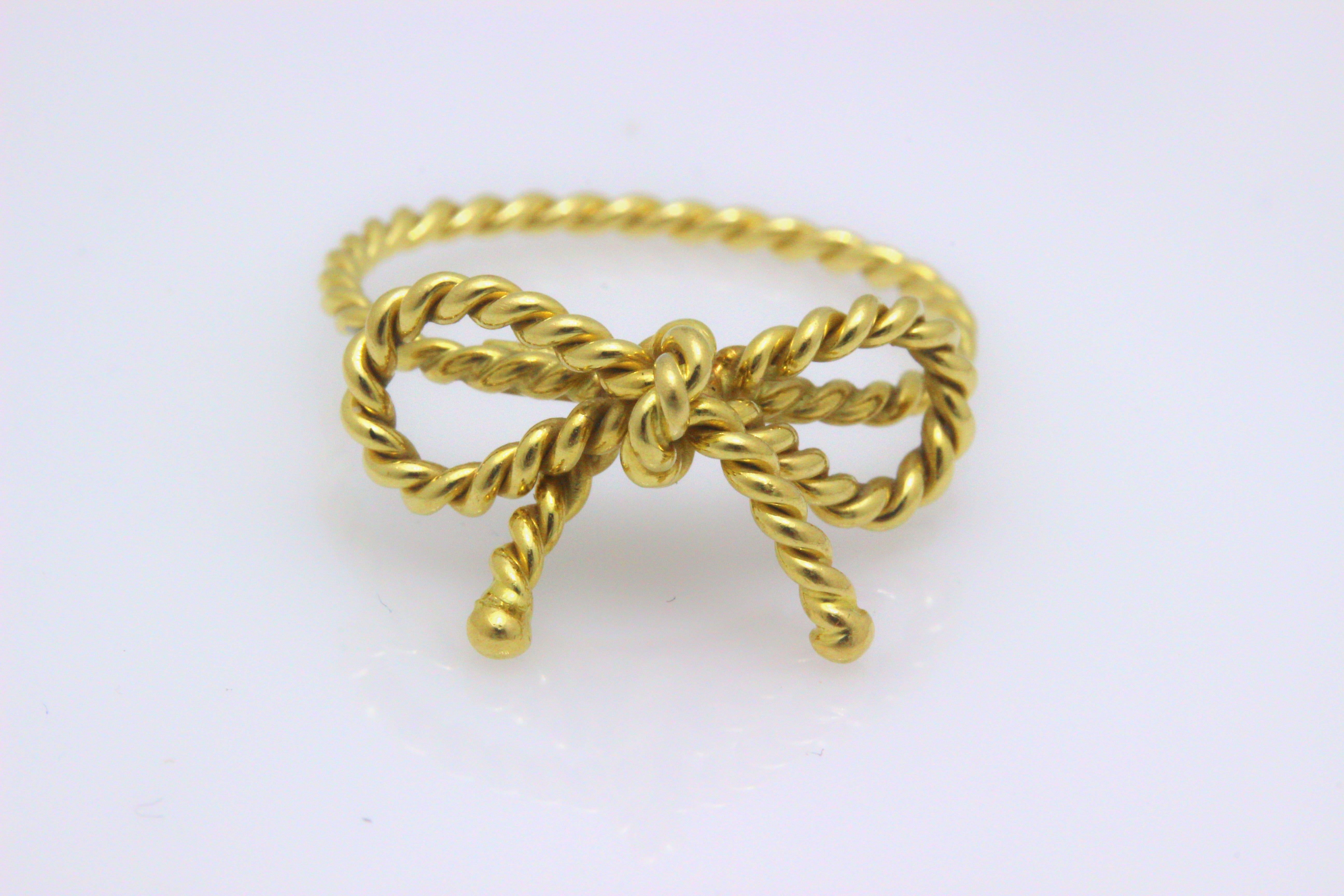 Tiffany & Co. 18 Karat Yellow Gold Twisted Bow Ring 1