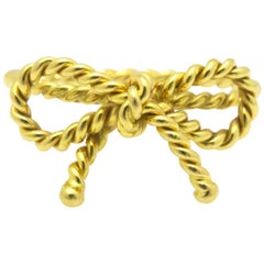 Tiffany & Co. 18 Karat Yellow Gold Twisted Bow Ring