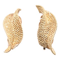 Tiffany & Co. 18 Karat Yellow Gold Twisted Clip-On Earrings