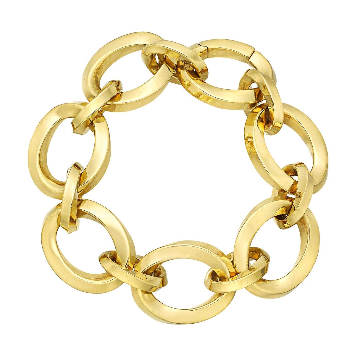 Tiffany & Co. 18 Karat Yellow Gold Twisted Oval Link Bracelet