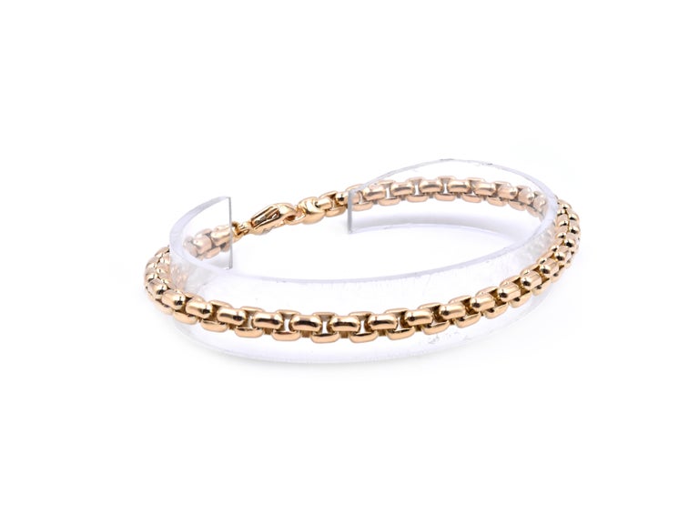 LOUIS VUITTON Bracelet Chain ion Square LV Logo 750(18K) White Gold #S