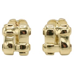 Tiffany & Co. 18 Karat Yellow Gold Vintage Biscayne Square Cufflinks 2002
