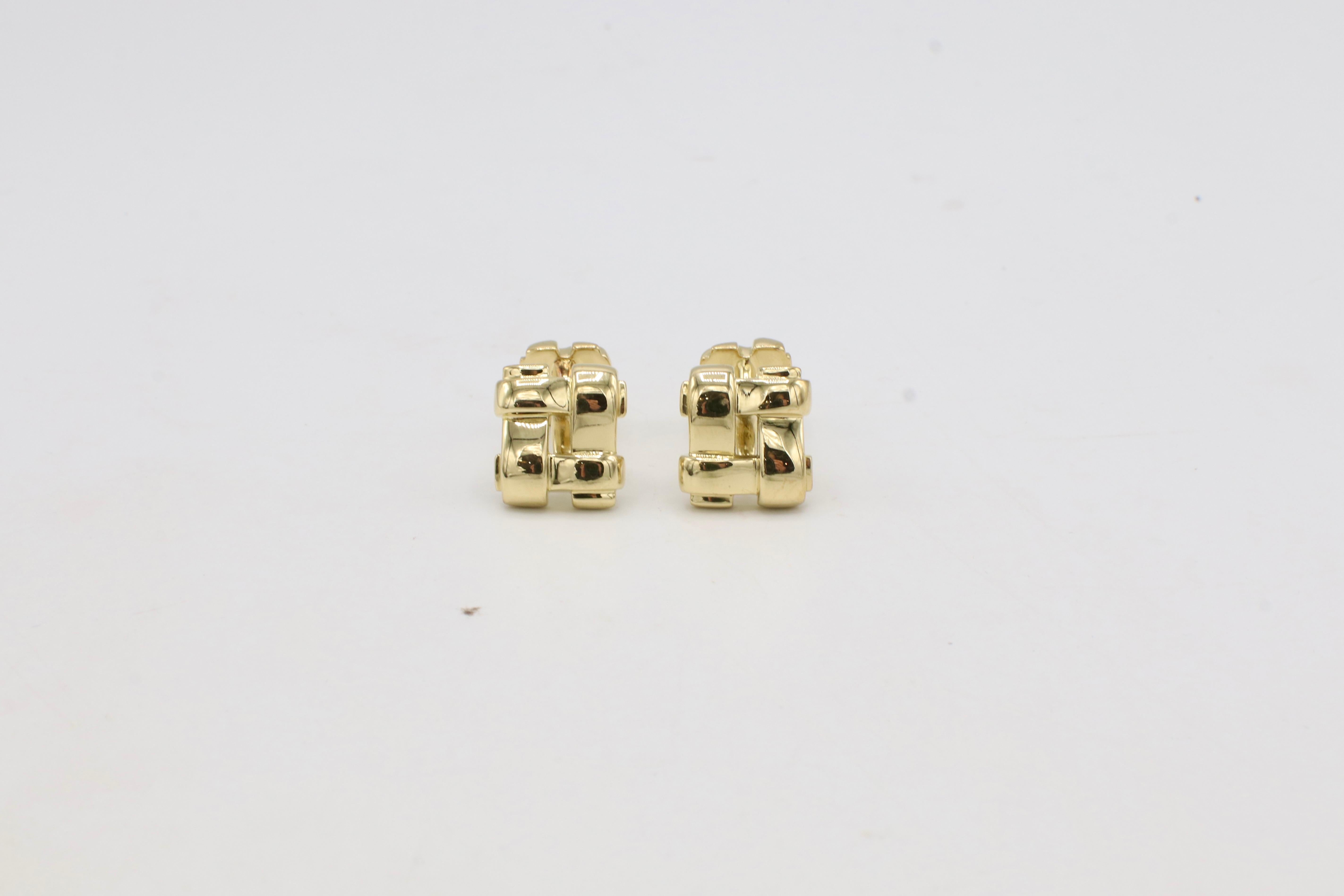 Tiffany & Co. 18 Karat Gelbgold Vintage Biscayne Square Manschettenknöpfe 2002 im Angebot 3