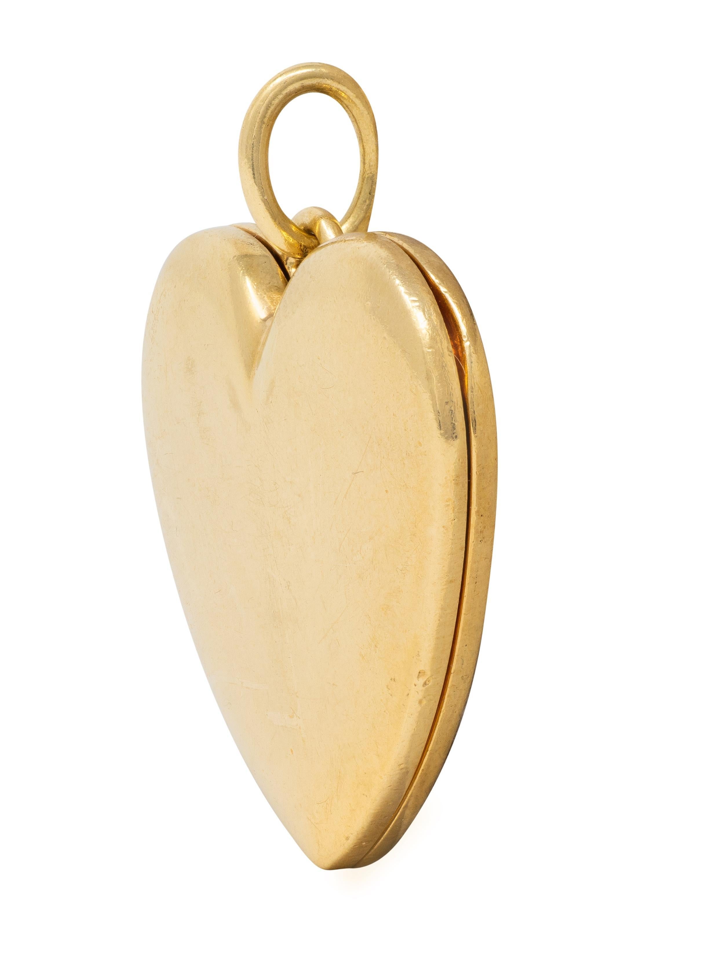 Modern Tiffany & Co. 18 Karat Yellow Gold Vintage Heart Locket Pendant For Sale