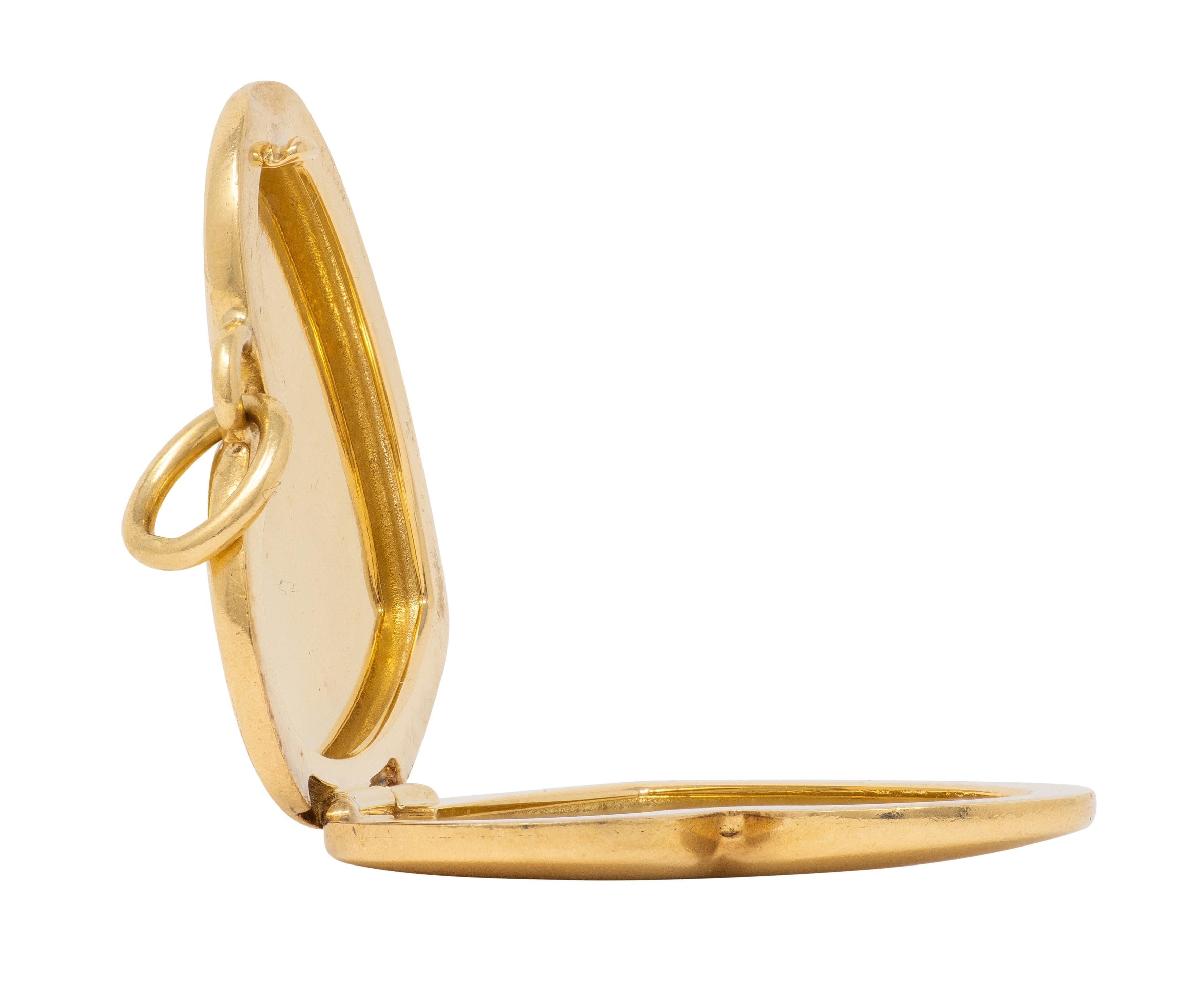 Tiffany & Co. 18 Karat Yellow Gold Vintage Heart Locket Pendant For Sale 1