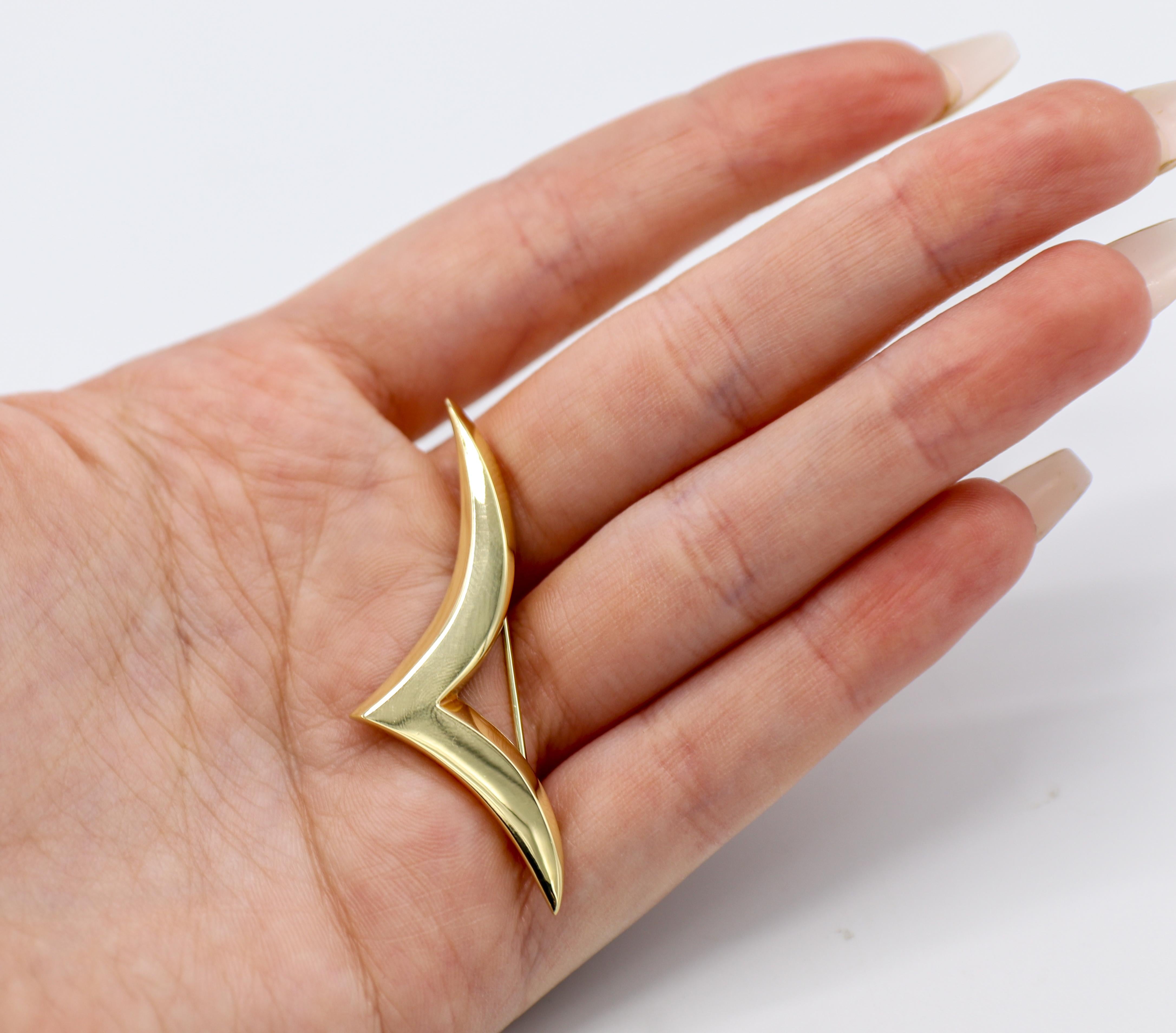 18 Karat Gelbgold Vintage Pin-Brosche Seagull von Tiffany & Co. (Zeitgenössisch)