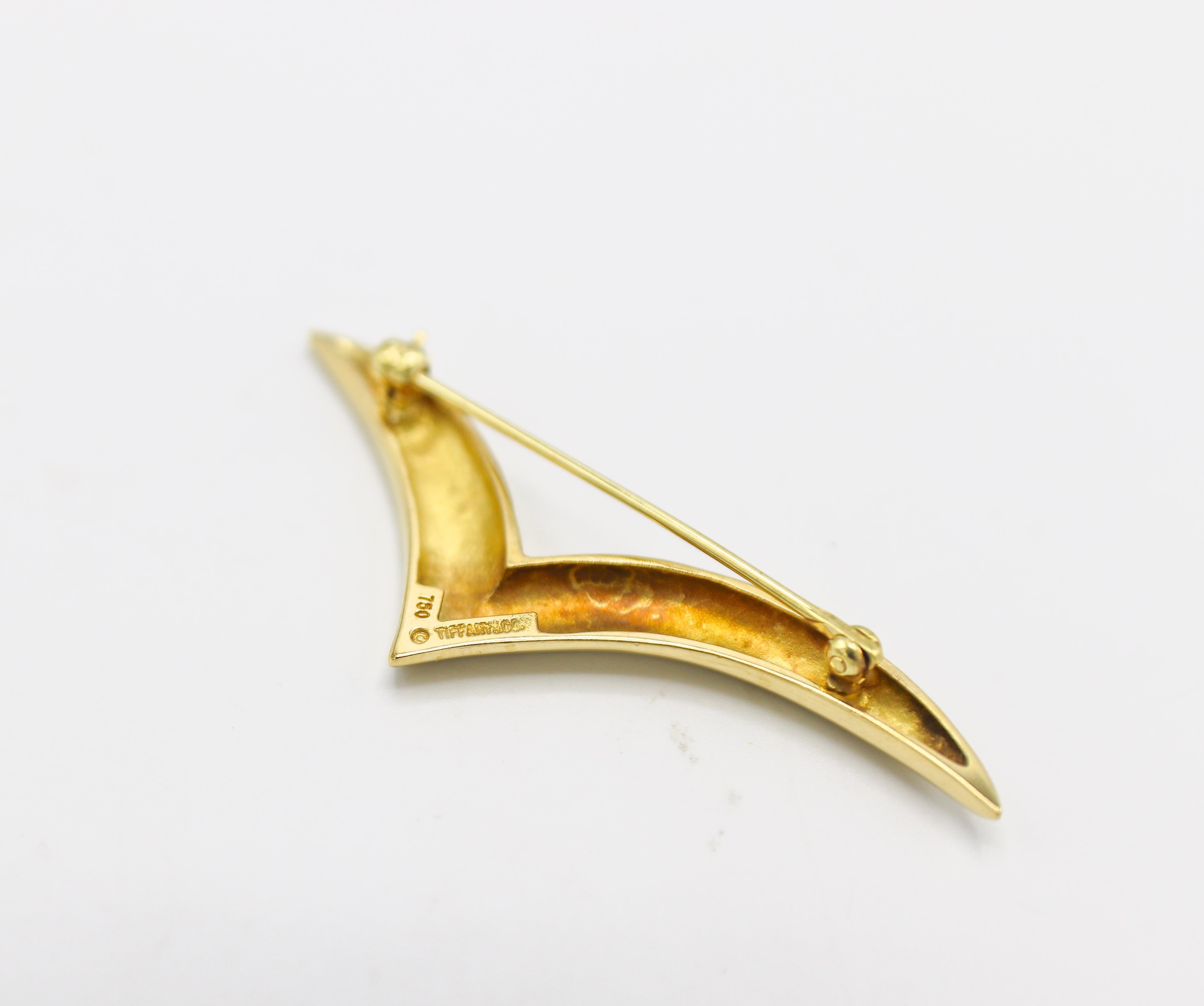 Contemporary Tiffany & Co. 18 Karat Yellow Gold Vintage Seagull Pin Brooch