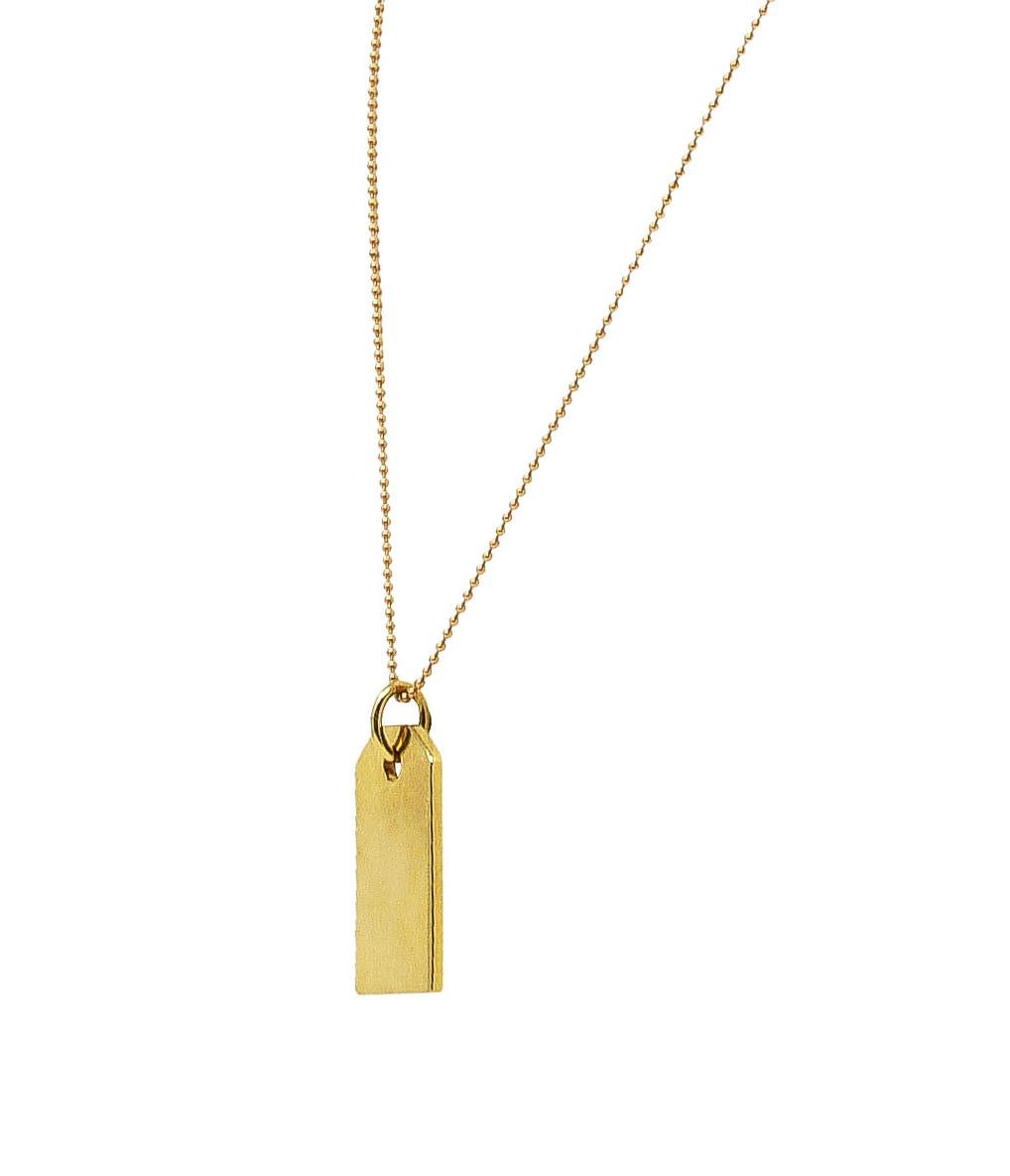Women's or Men's Tiffany & Co. 18 Karat Yellow Gold Vintage Tag Pendant Necklace