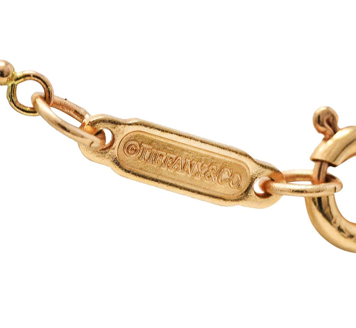 Tiffany & Co. 18 Karat Yellow Gold Vintage Tag Pendant Necklace 2