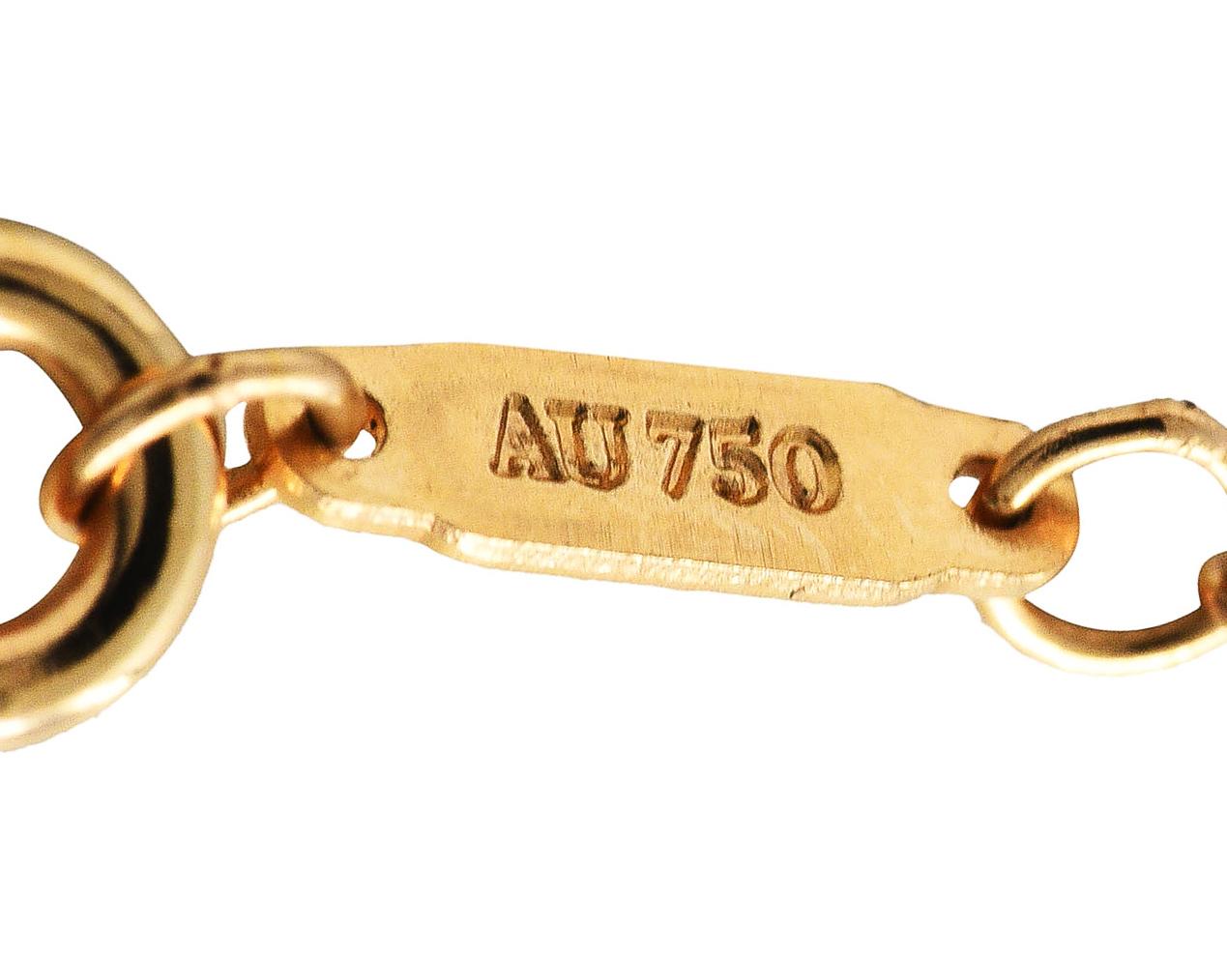 Tiffany & Co. 18 Karat Yellow Gold Vintage Tag Pendant Necklace 3