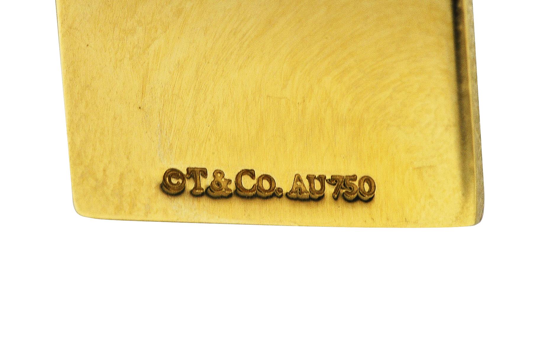 Tiffany & Co. 18 Karat Yellow Gold Vintage Tag Pendant Necklace 4