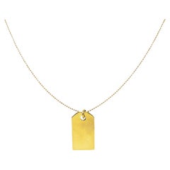 Tiffany & Co. 18 Karat Yellow Gold Vintage Tag Pendant Necklace