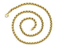 Tiffany & Co. 18 Karat Yellow Gold Vintage Unisex Box Chain 20 IN Necklace