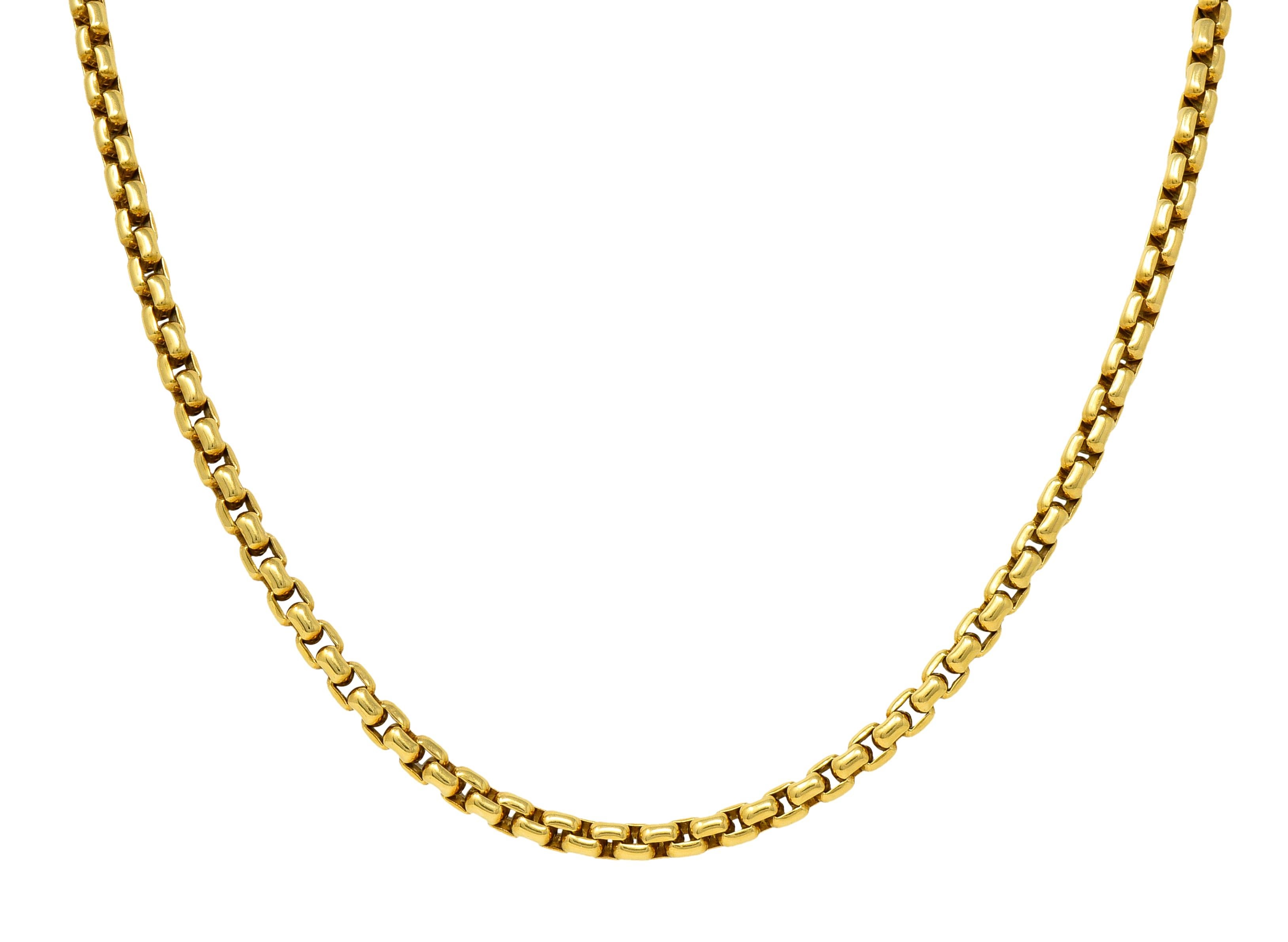 Tiffany & Co. 18 Karat Yellow Gold Vintage Unisex Box Chain 20 IN Necklace 4