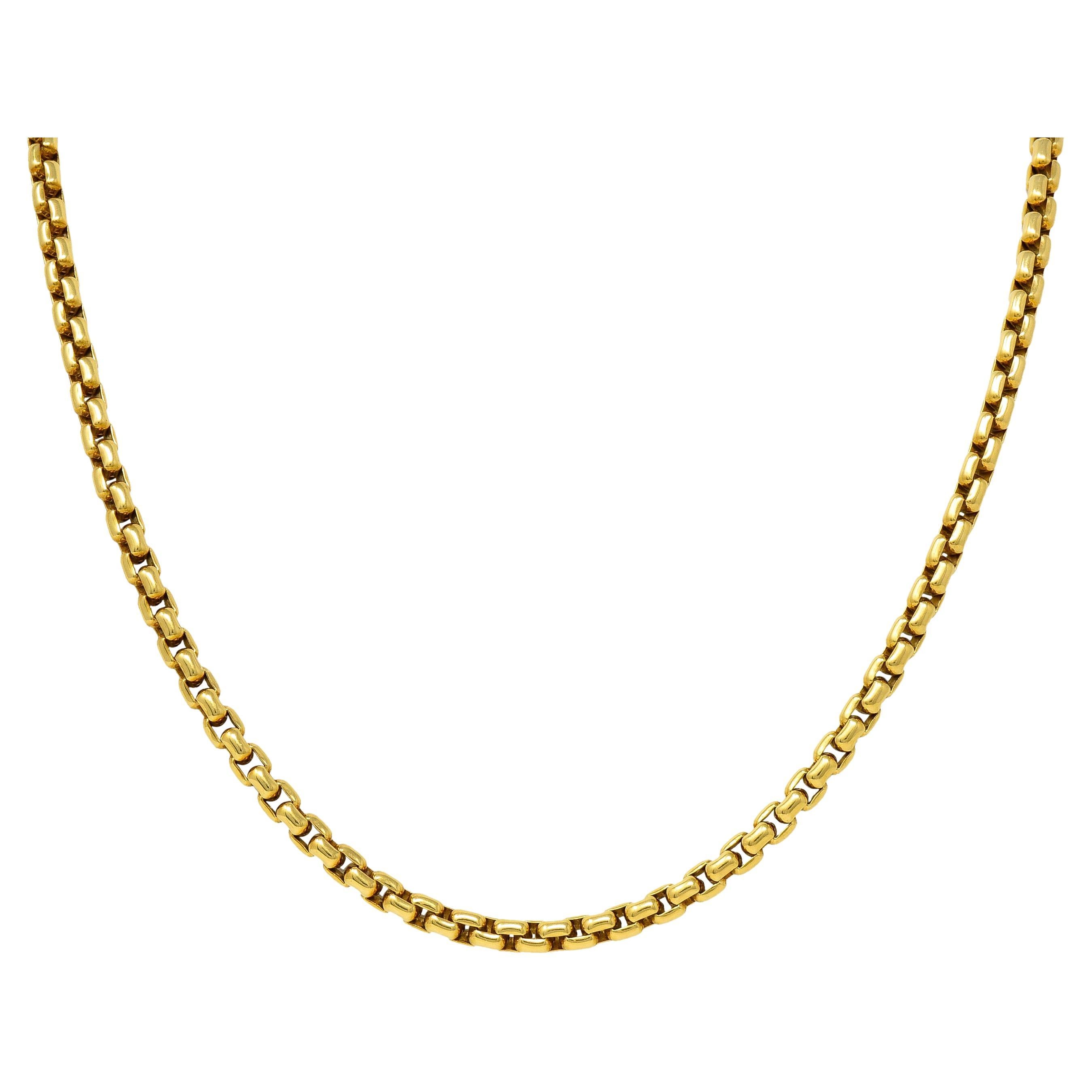 Tiffany & Co. 18 Karat Gelbgold Vintage Unisex Box Kette 20 IN Halskette