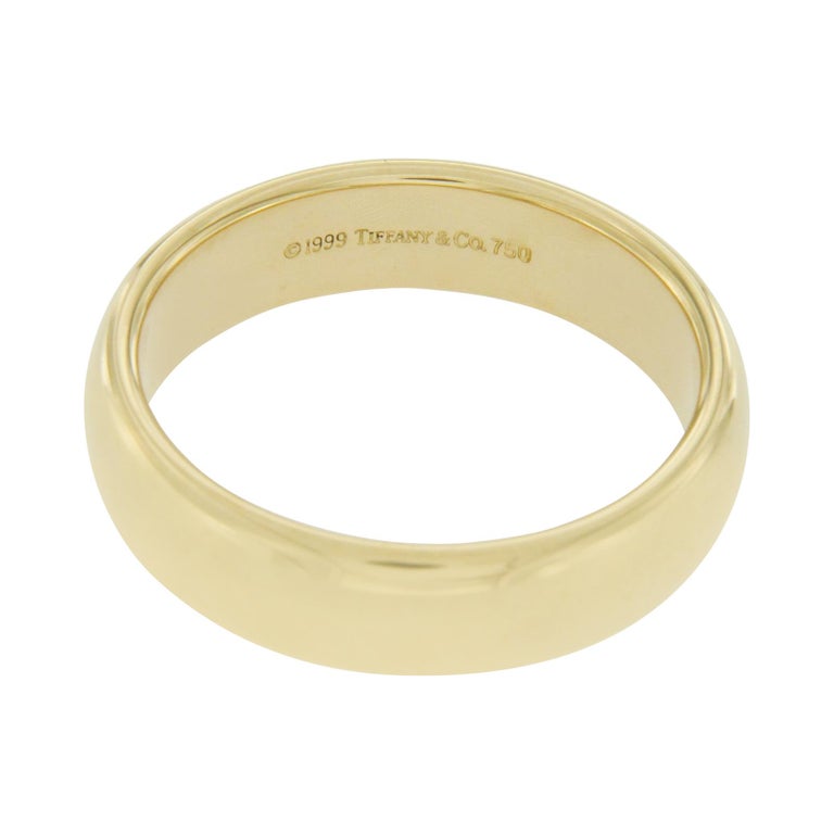 Tiffany and Co 18  Karat  Yellow  Gold  Wedding  Band Ring  For 