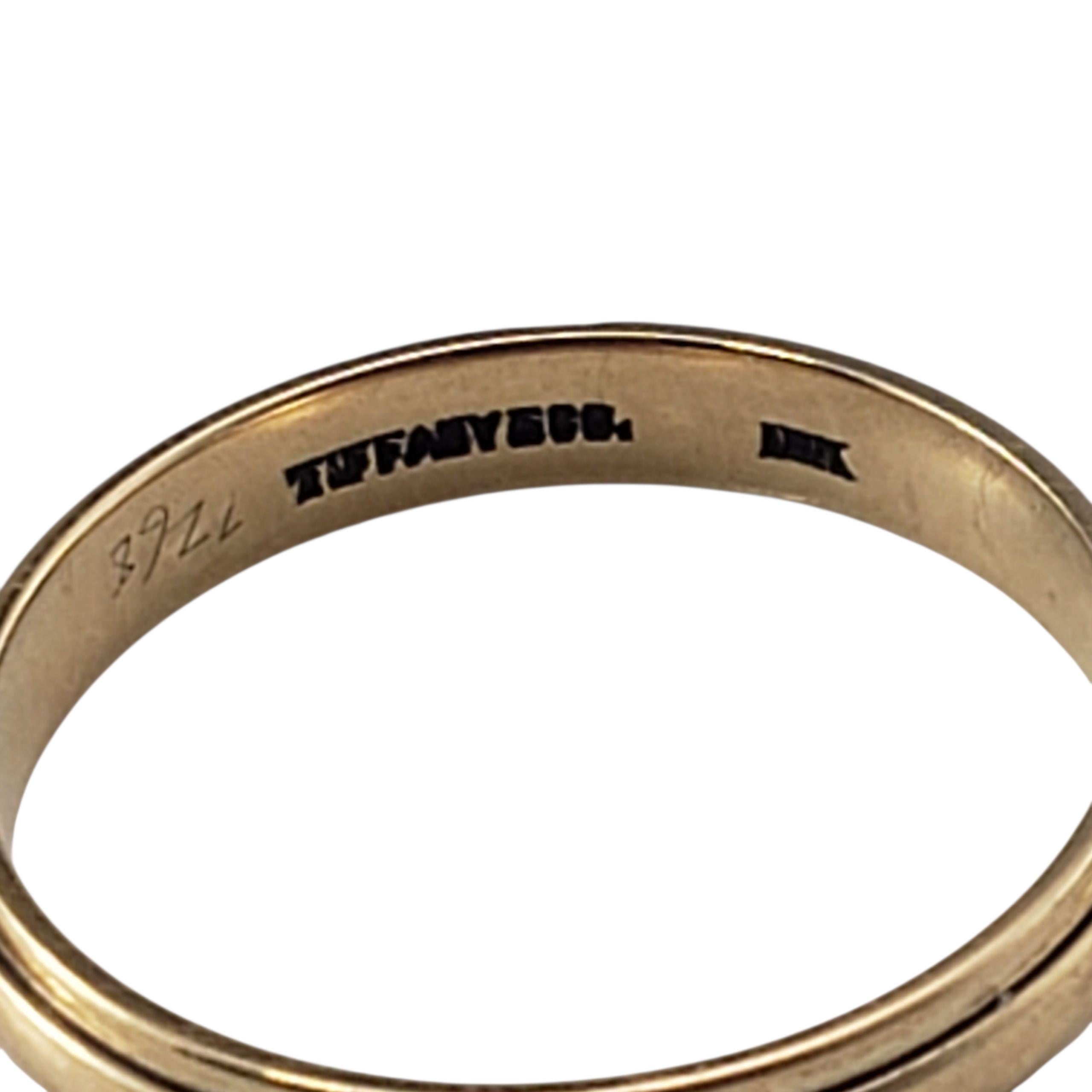 Tiffany & Co. Anneau de mariage en or jaune 18 carats Taille 5.25 #22307 en vente 2