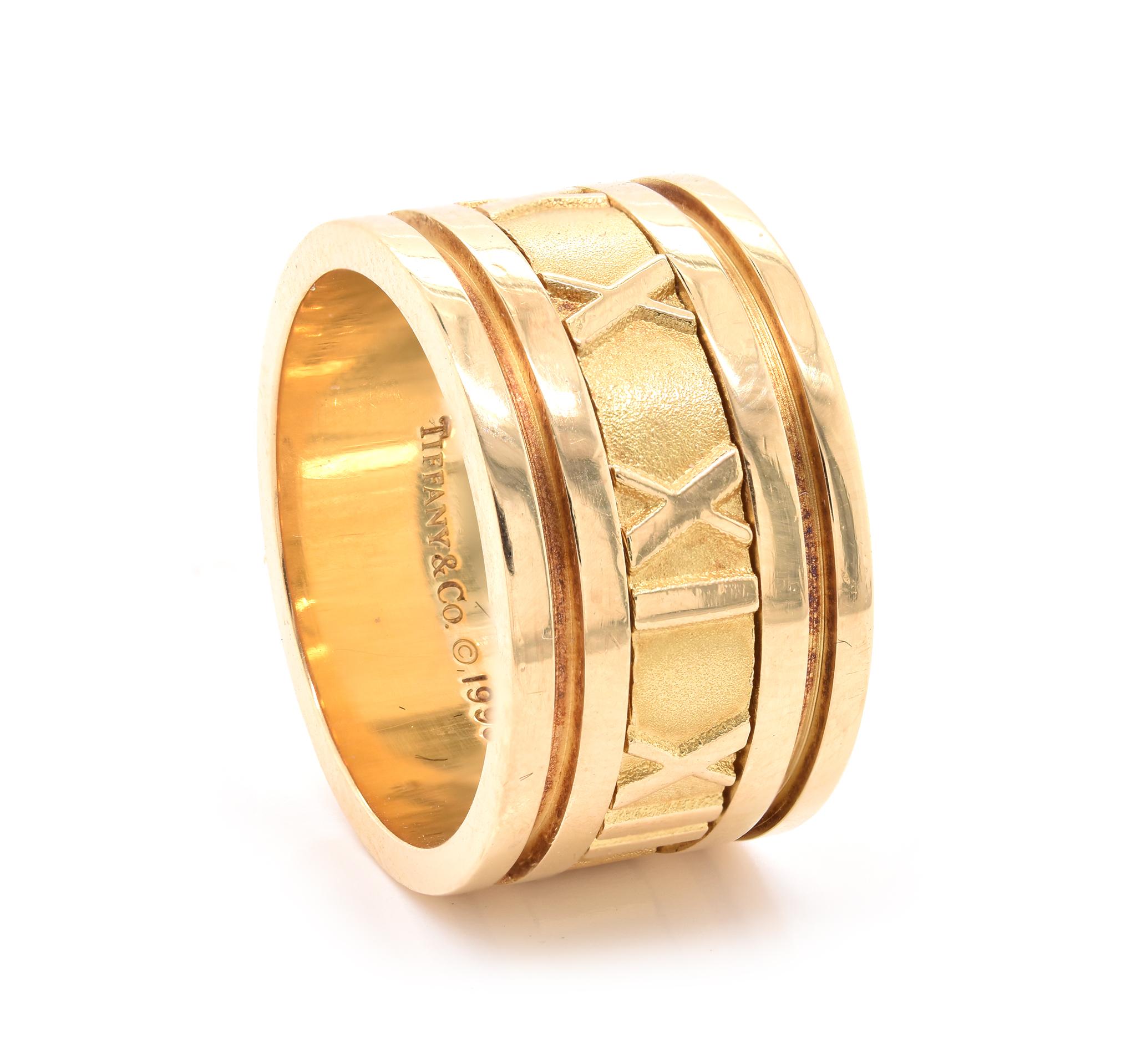 Tiffany & Co. 18 Karat Yellow Gold Wide Atlas Band In Excellent Condition In Scottsdale, AZ