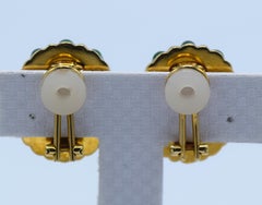 Tiffany & Co. 18 Karat Yellow Gold with Green Enamel Clip-On Earrings