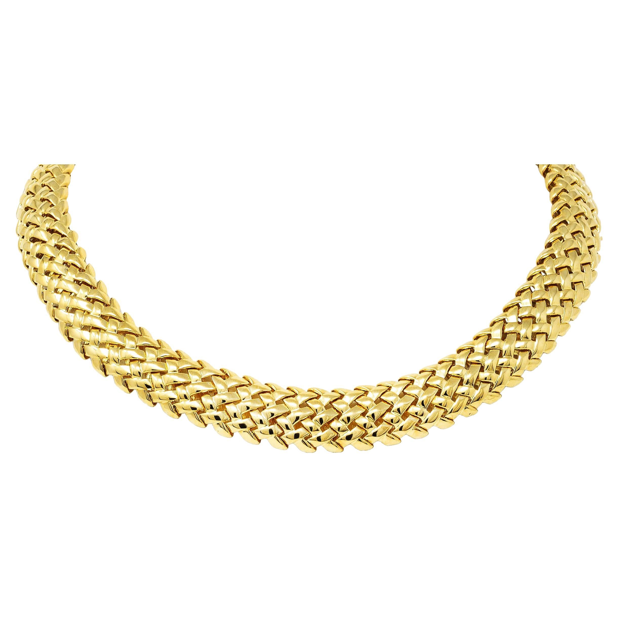 Tiffany & Co. 18 Karat Yellow Gold Woven Collar Necklace