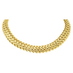 Tiffany & Co. 18 Karat Yellow Gold Woven Collar Necklace