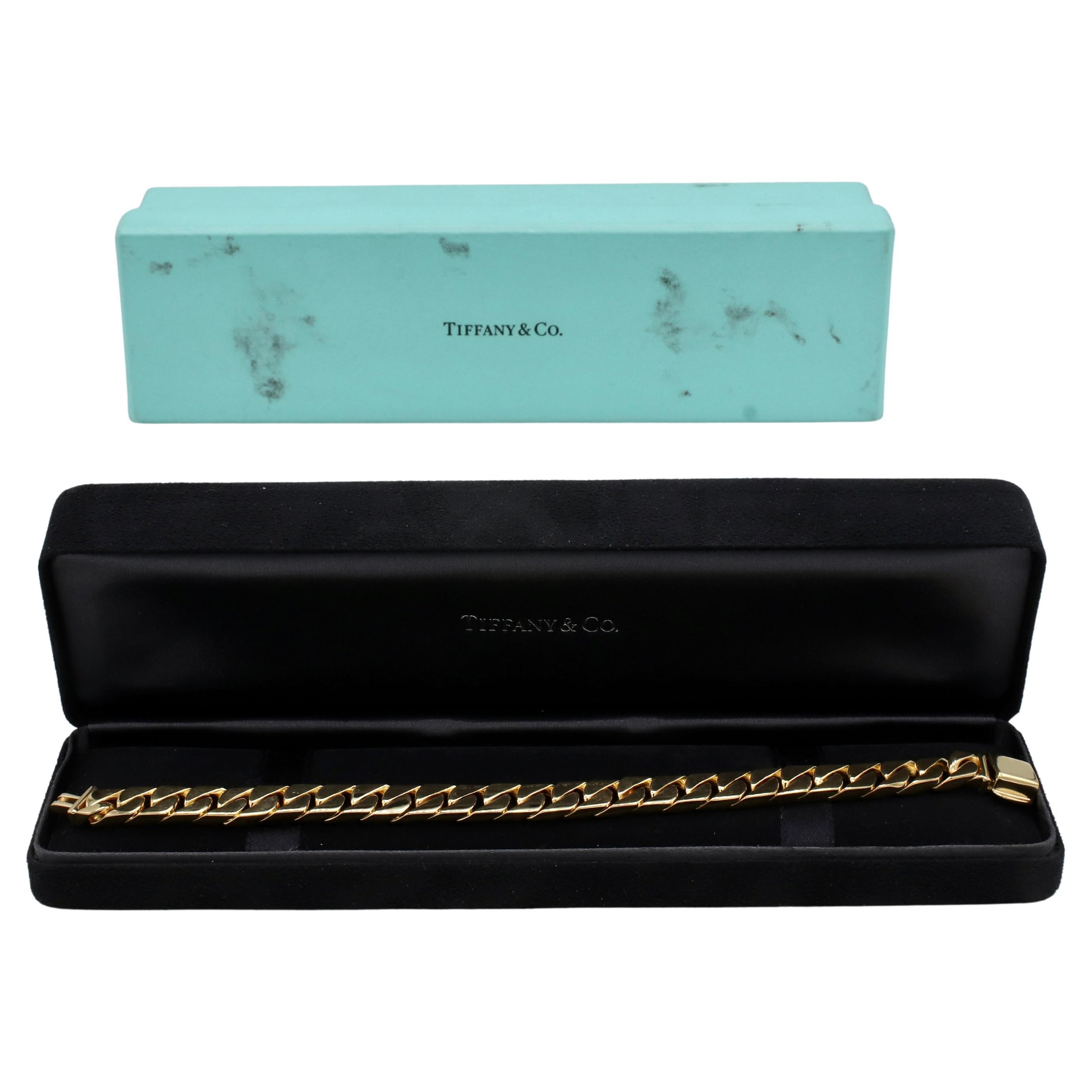 Tiffany & Co. 18 Karat Gelbgold XL Curb Link Armband, massive Kette, Armband im Angebot 1